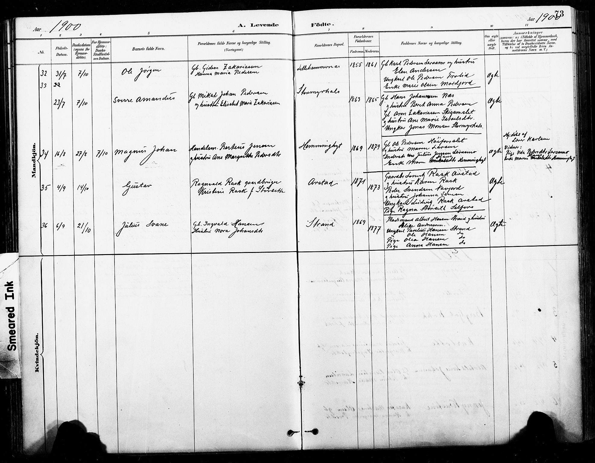 Ministerialprotokoller, klokkerbøker og fødselsregistre - Nordland, AV/SAT-A-1459/846/L0646: Parish register (official) no. 846A04, 1887-1901, p. 73