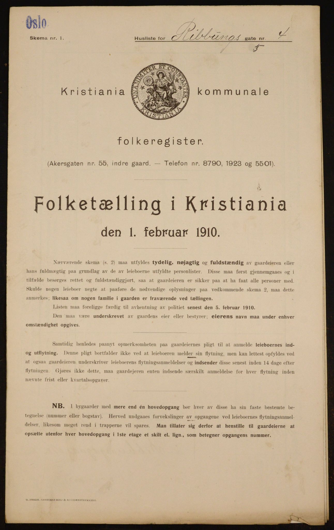 OBA, Municipal Census 1910 for Kristiania, 1910, p. 79301