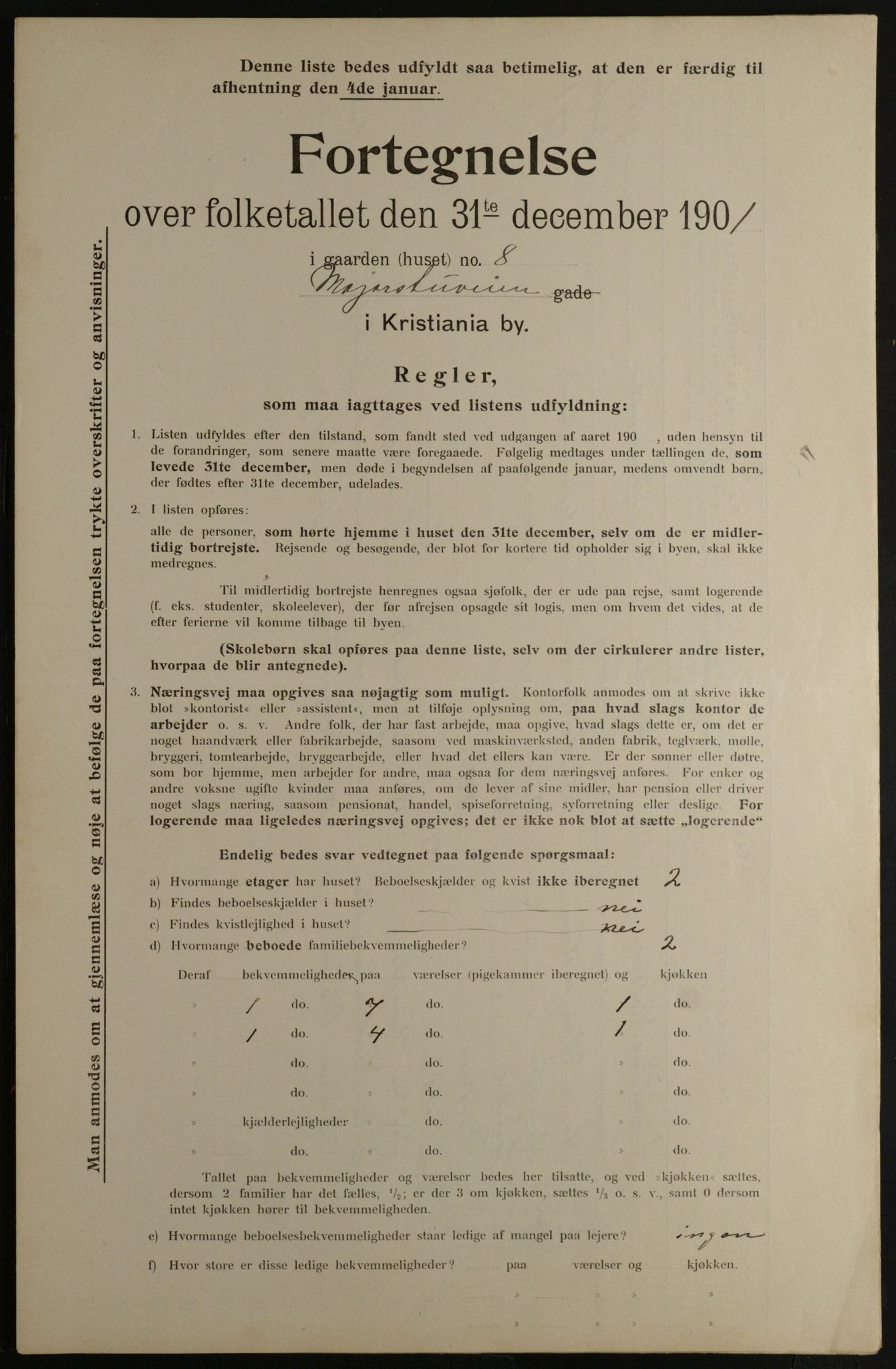 OBA, Municipal Census 1901 for Kristiania, 1901, p. 9198