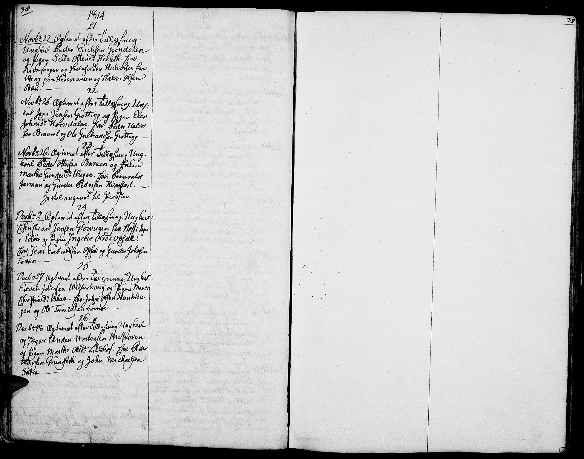 Elverum prestekontor, AV/SAH-PREST-044/H/Ha/Haa/L0006: Parish register (official) no. 6, 1794-1814, p. 38-39