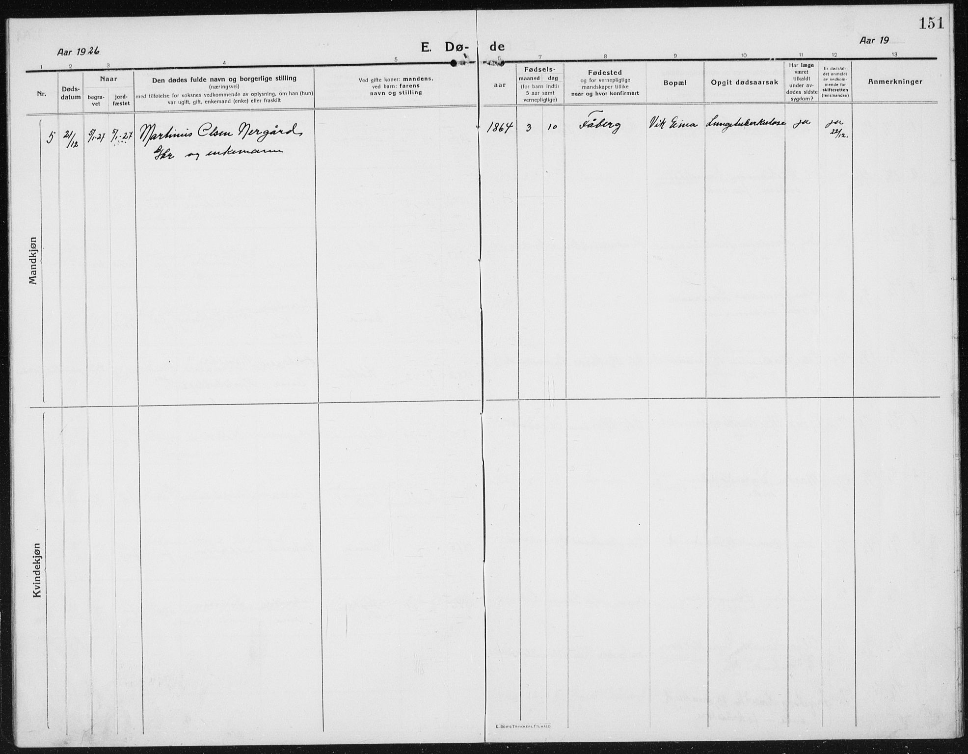 Kolbu prestekontor, SAH/PREST-110/H/Ha/Hab/L0006: Parish register (copy) no. 6, 1916-1934, p. 151
