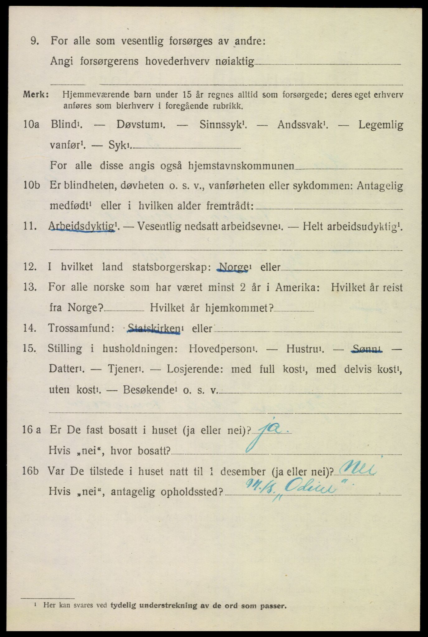 SAK, 1920 census for Høvåg, 1920, p. 2589