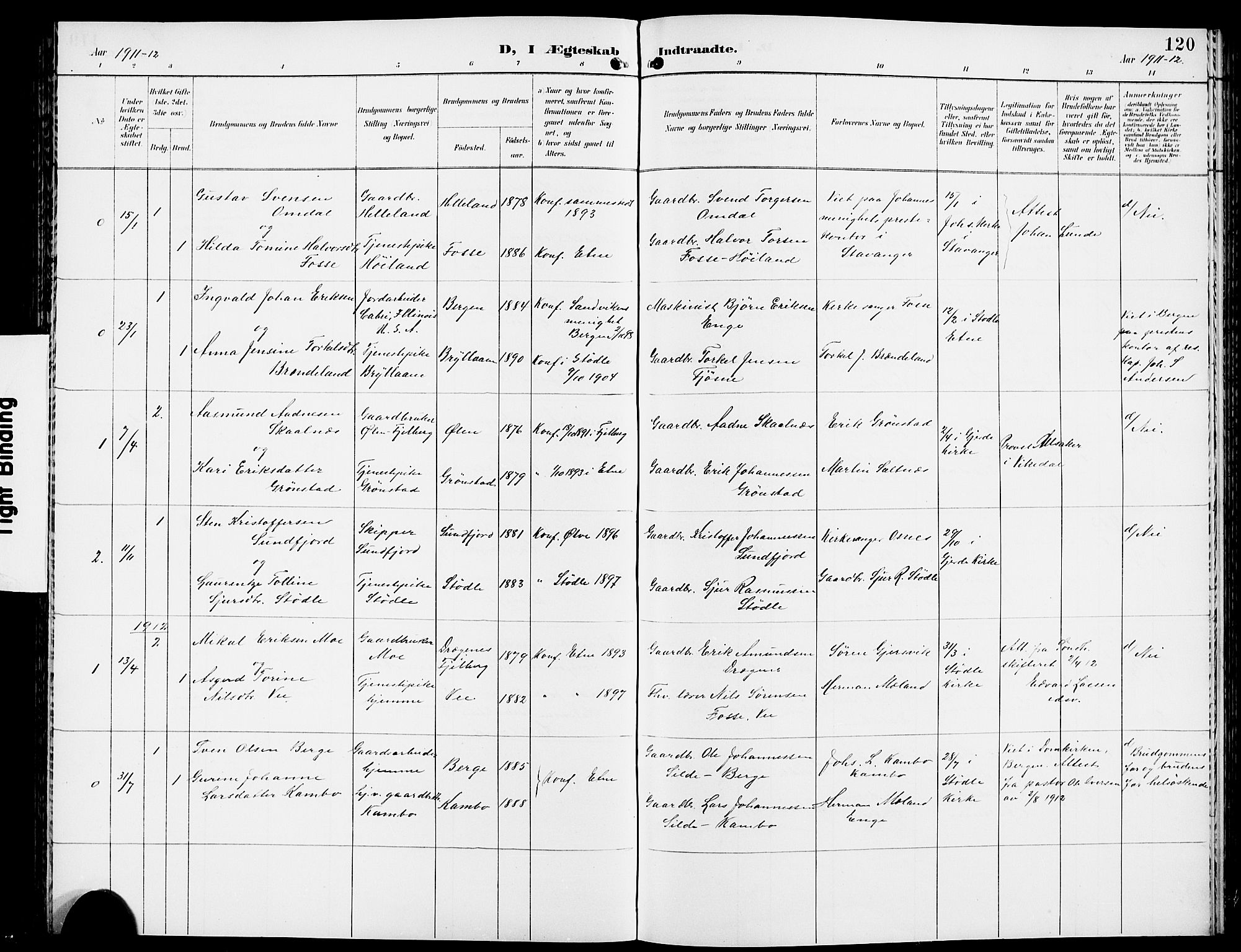 Etne sokneprestembete, SAB/A-75001/H/Hab: Parish register (copy) no. A 6, 1897-1924, p. 120