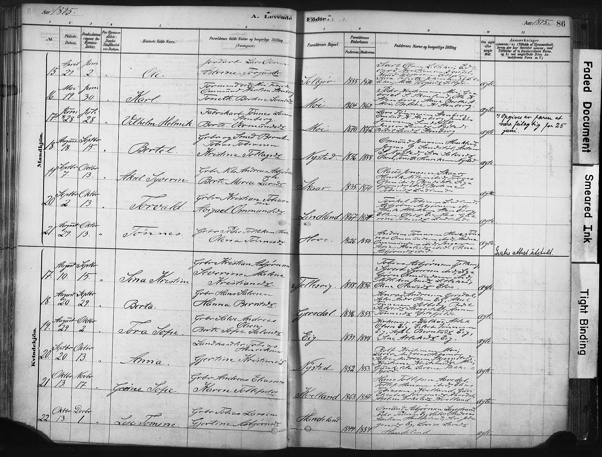 Lund sokneprestkontor, AV/SAST-A-101809/S06/L0011: Parish register (official) no. A 10, 1877-1904, p. 86