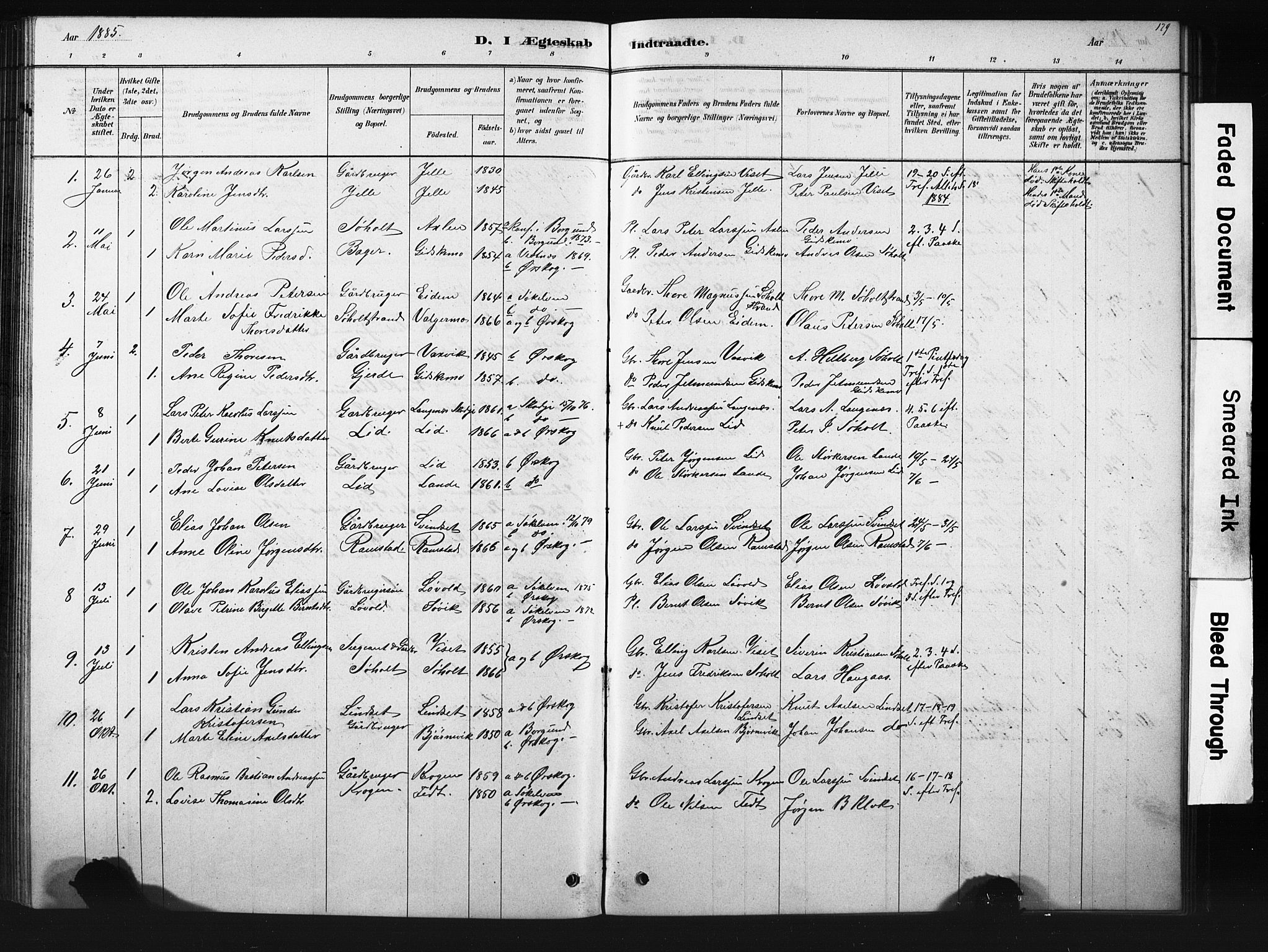 Ministerialprotokoller, klokkerbøker og fødselsregistre - Møre og Romsdal, SAT/A-1454/522/L0326: Parish register (copy) no. 522C05, 1878-1890, p. 129