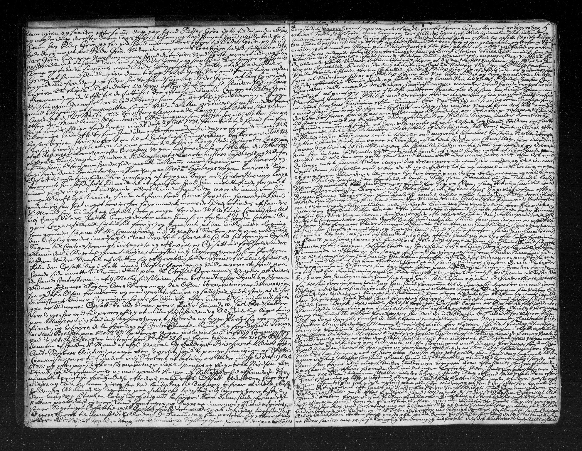 Aker sorenskriveri, SAO/A-10895/F/Fb/L0036: Tingbok, 1733-1736, p. 4b-5a