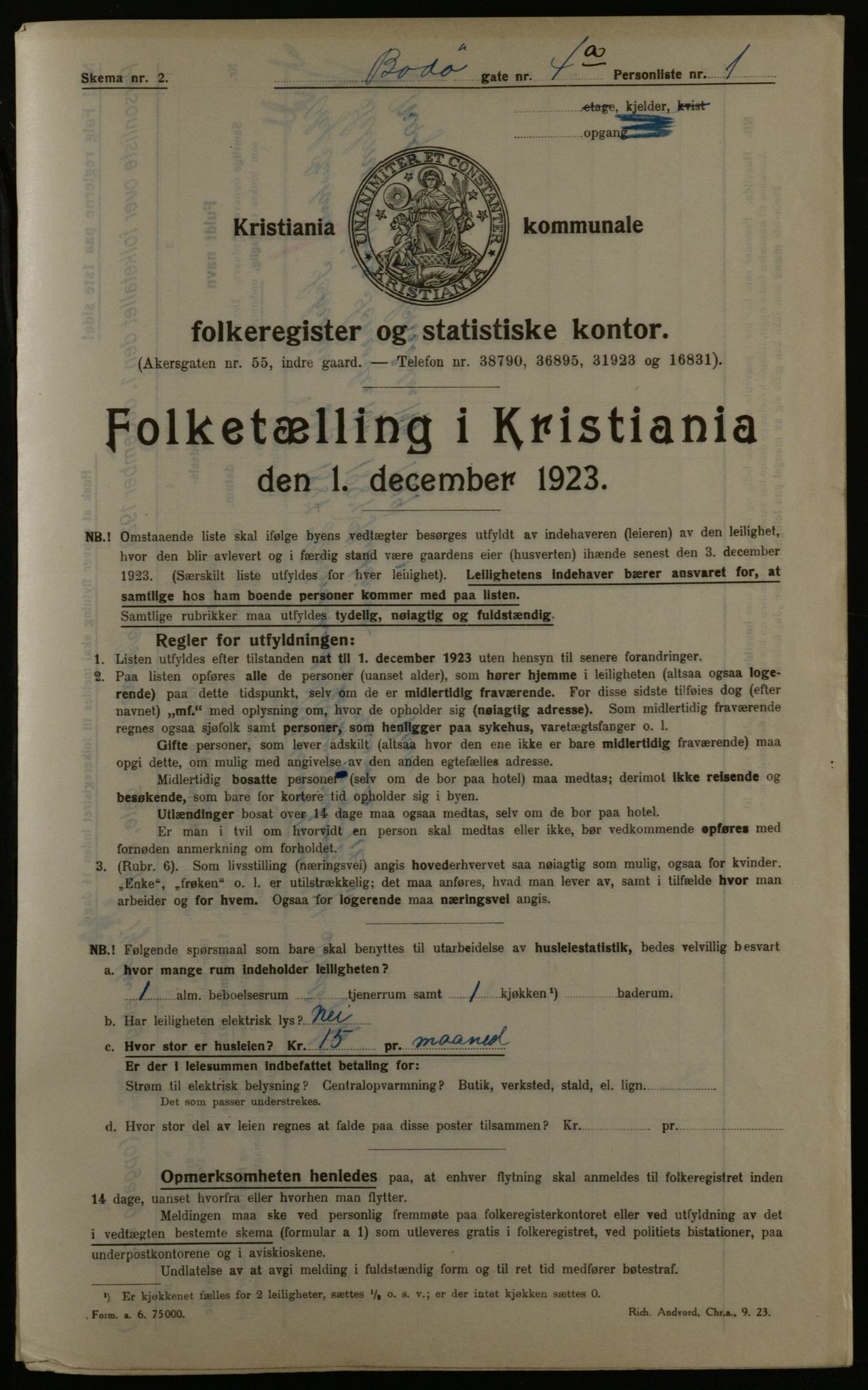 OBA, Municipal Census 1923 for Kristiania, 1923, p. 7756