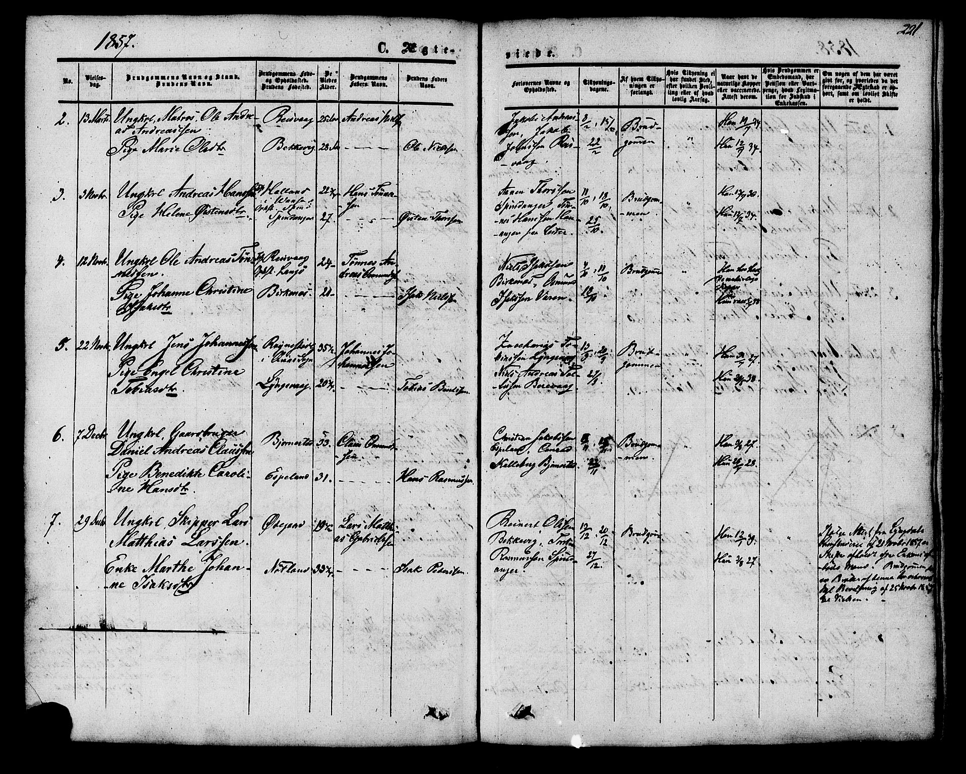 Herad sokneprestkontor, AV/SAK-1111-0018/F/Fa/Fab/L0004: Parish register (official) no. A 4, 1853-1885, p. 221