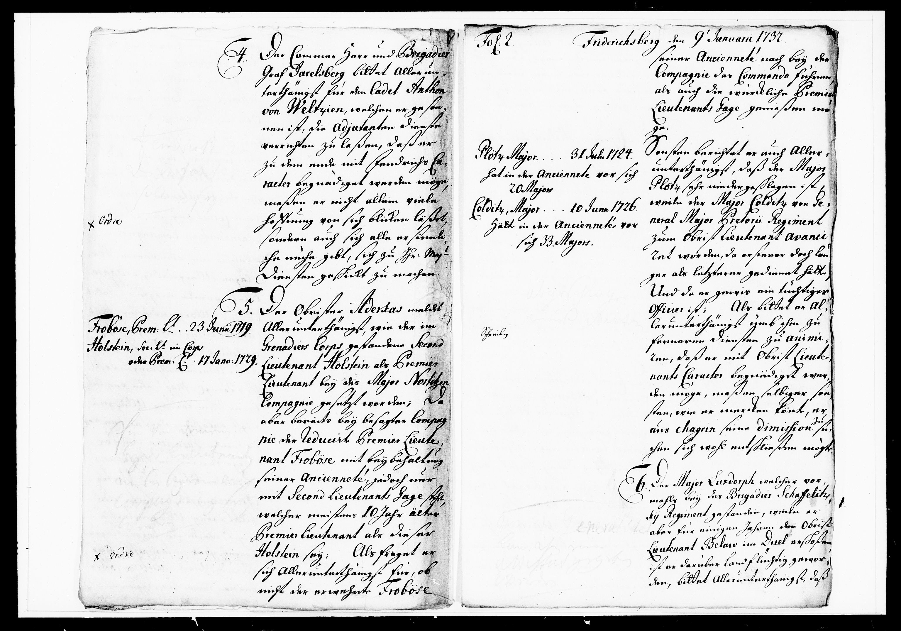 Krigskollegiet, Krigskancelliet, DRA/A-0006/-/1103-1107: Refererede sager, 1732, p. 9