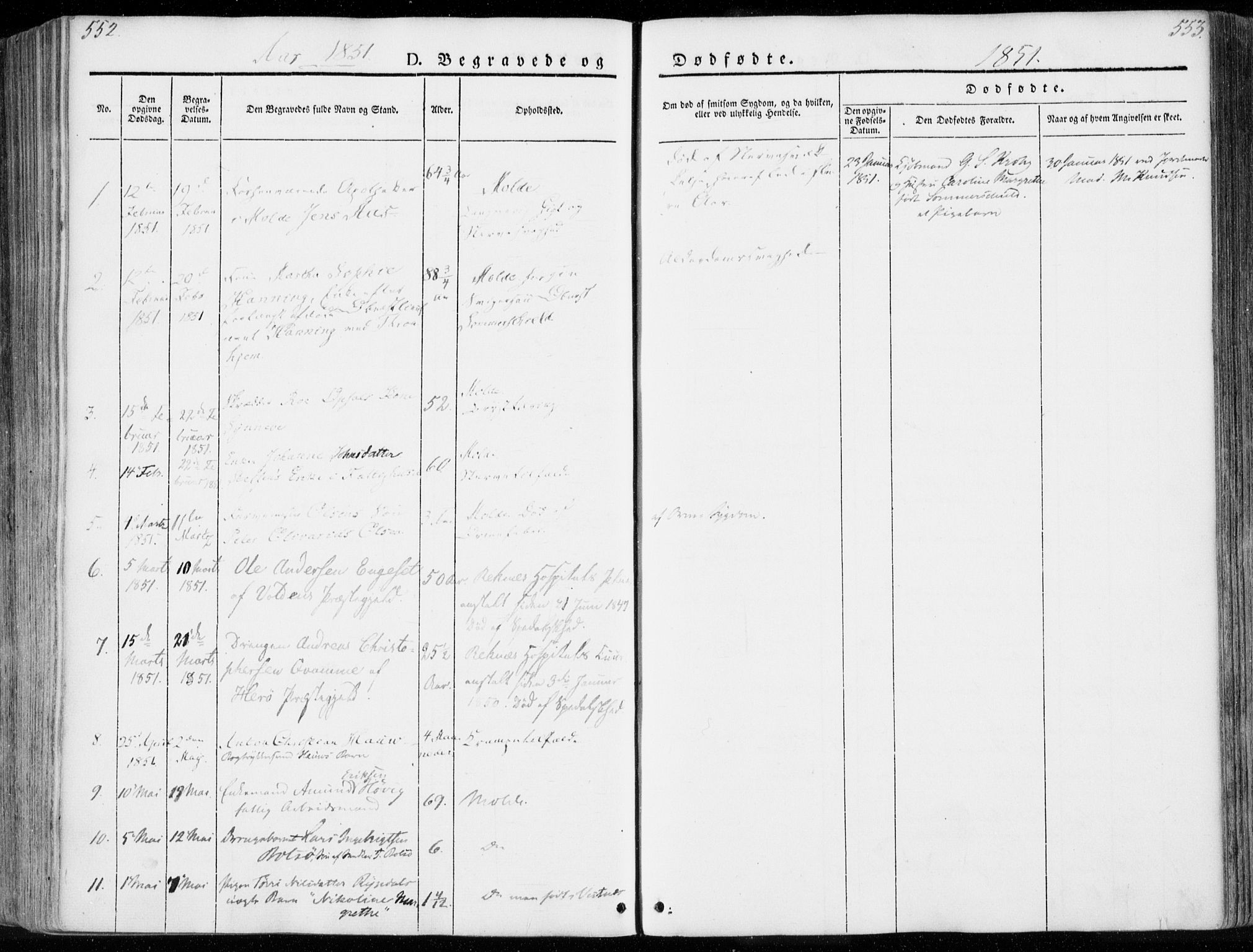 Ministerialprotokoller, klokkerbøker og fødselsregistre - Møre og Romsdal, SAT/A-1454/558/L0689: Parish register (official) no. 558A03, 1843-1872, p. 552-553