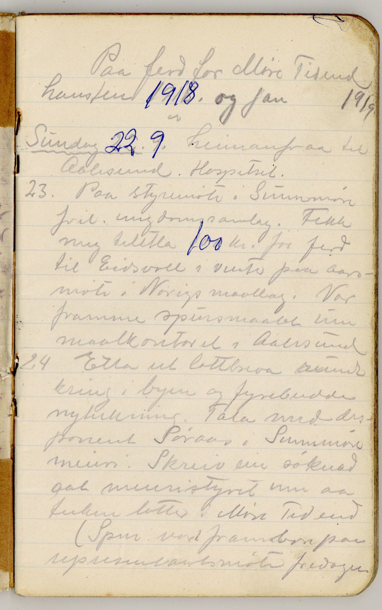 Gerhard Kjølås-arkivet, FMFB/A-1081/F/L0011: Bok IXa, 1918-1919