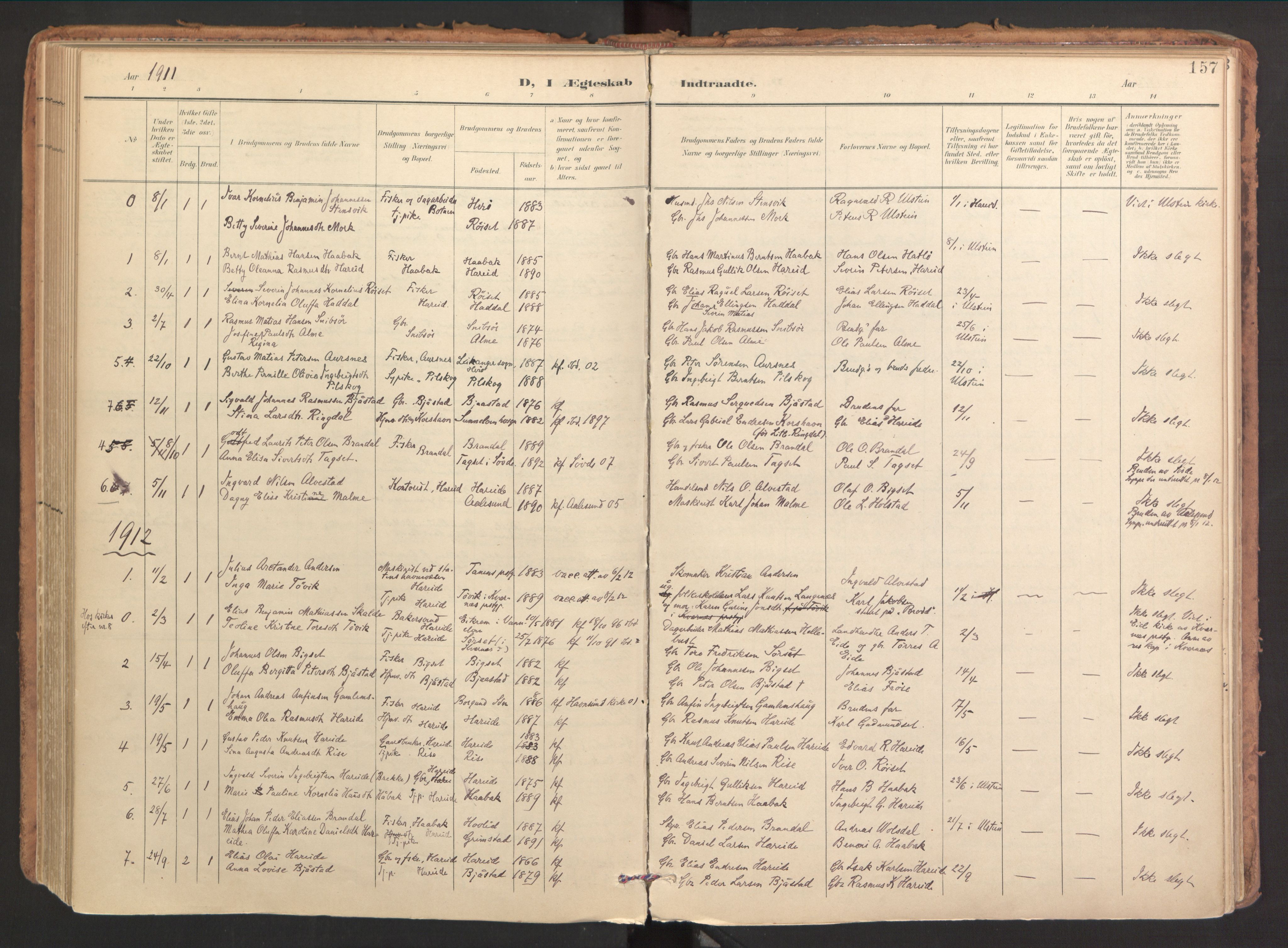 Ministerialprotokoller, klokkerbøker og fødselsregistre - Møre og Romsdal, AV/SAT-A-1454/510/L0123: Parish register (official) no. 510A03, 1898-1922, p. 157