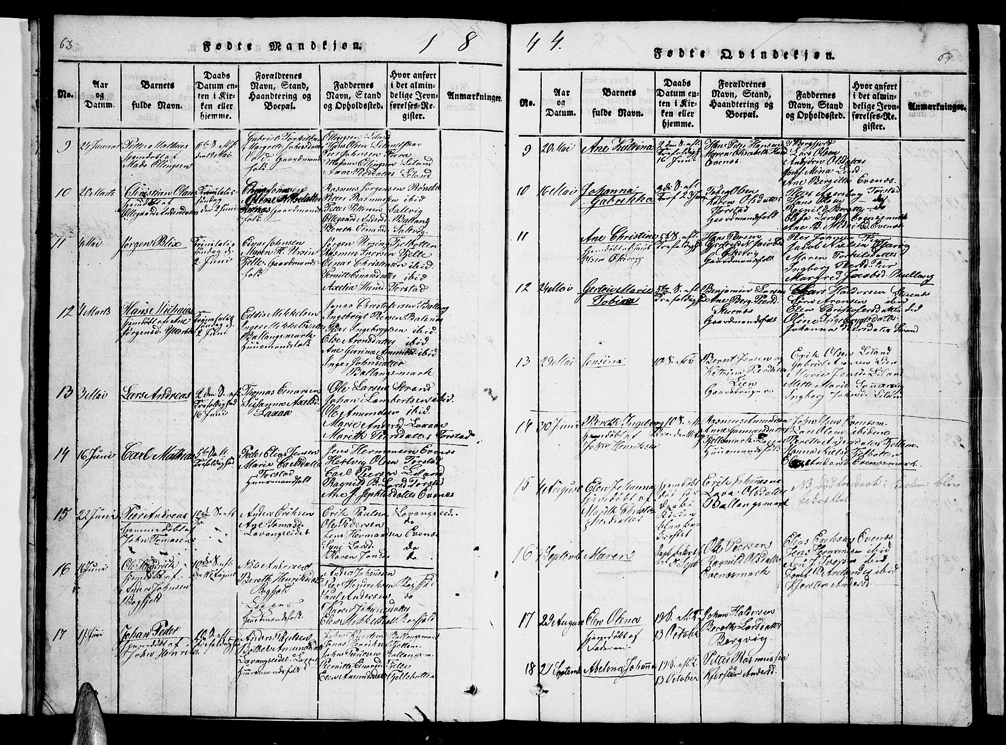 Ministerialprotokoller, klokkerbøker og fødselsregistre - Nordland, SAT/A-1459/863/L0911: Parish register (copy) no. 863C01, 1821-1858, p. 63-64