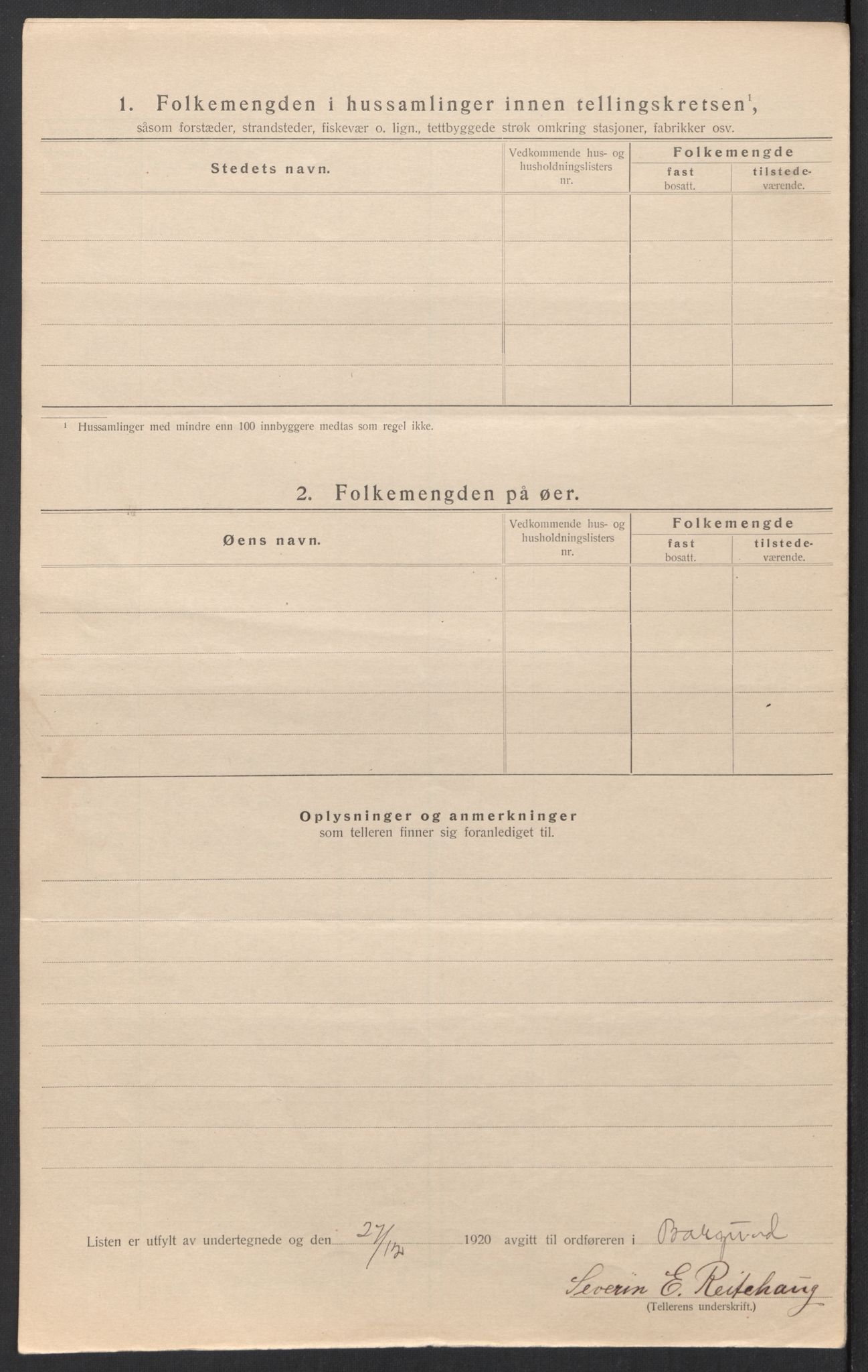 SAT, 1920 census for Borgund, 1920, p. 49