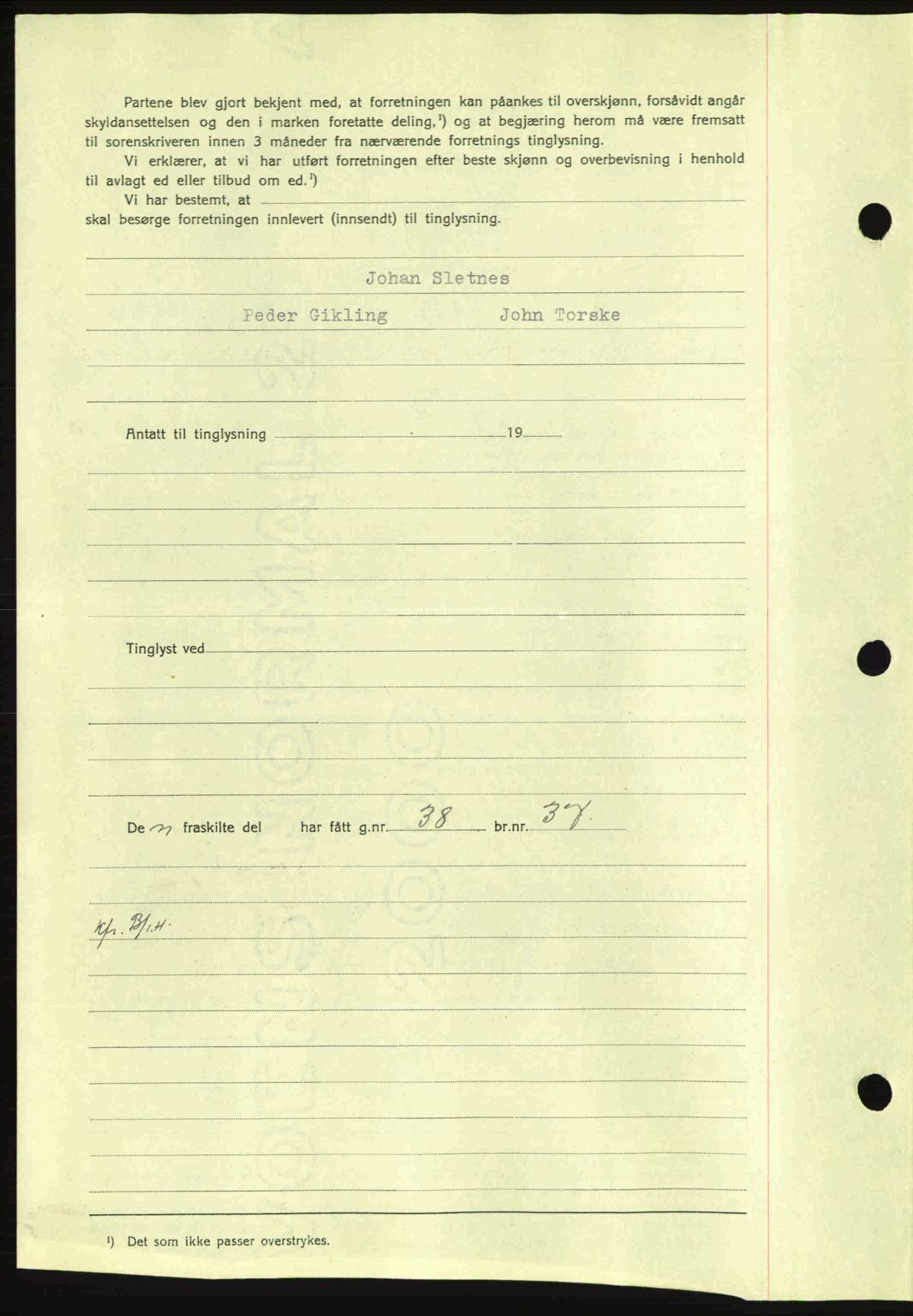 Nordmøre sorenskriveri, SAT/A-4132/1/2/2Ca: Mortgage book no. A90, 1941-1941, Diary no: : 1709/1941