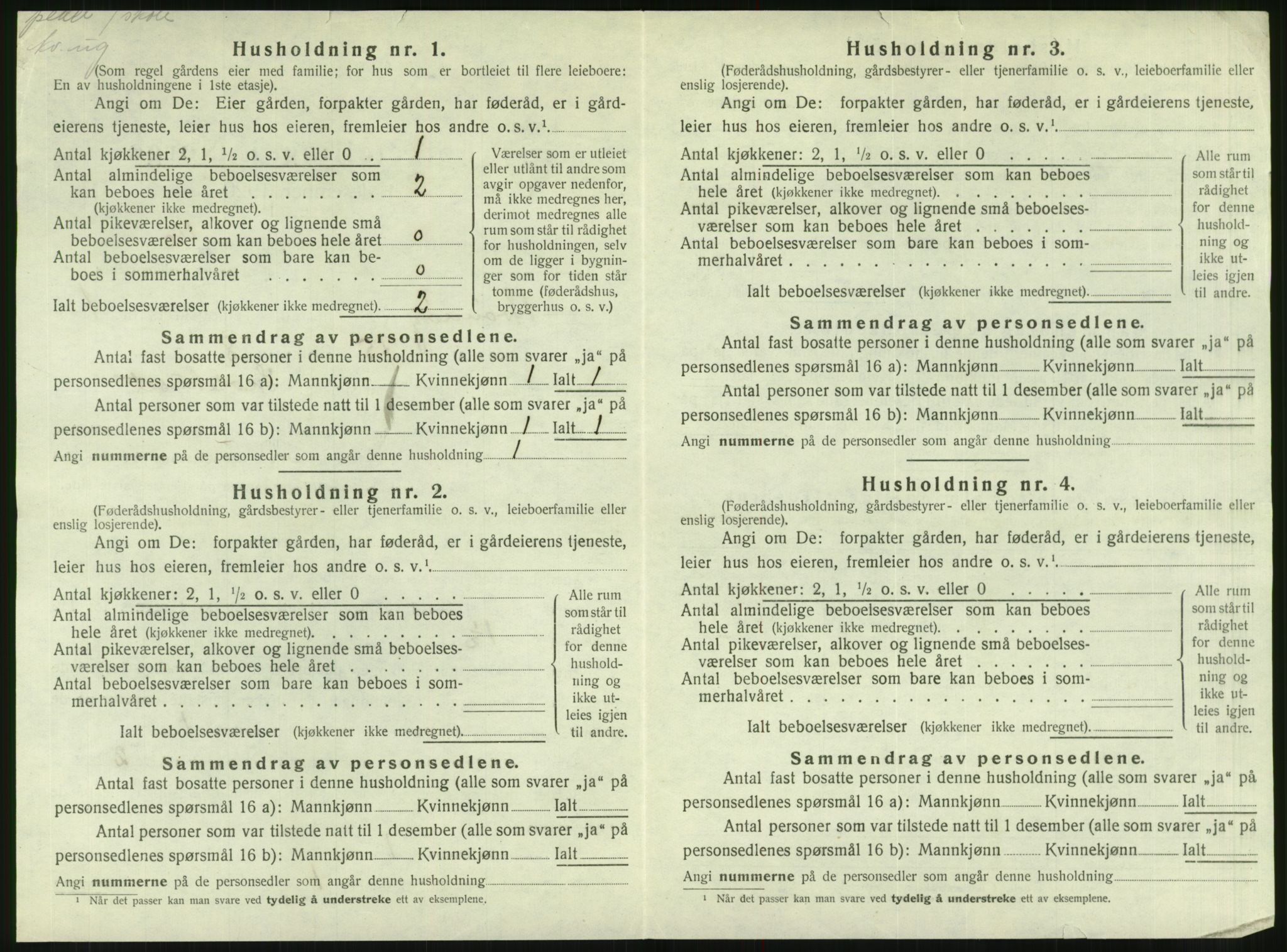 SAT, 1920 census for Brønnøy, 1920, p. 129