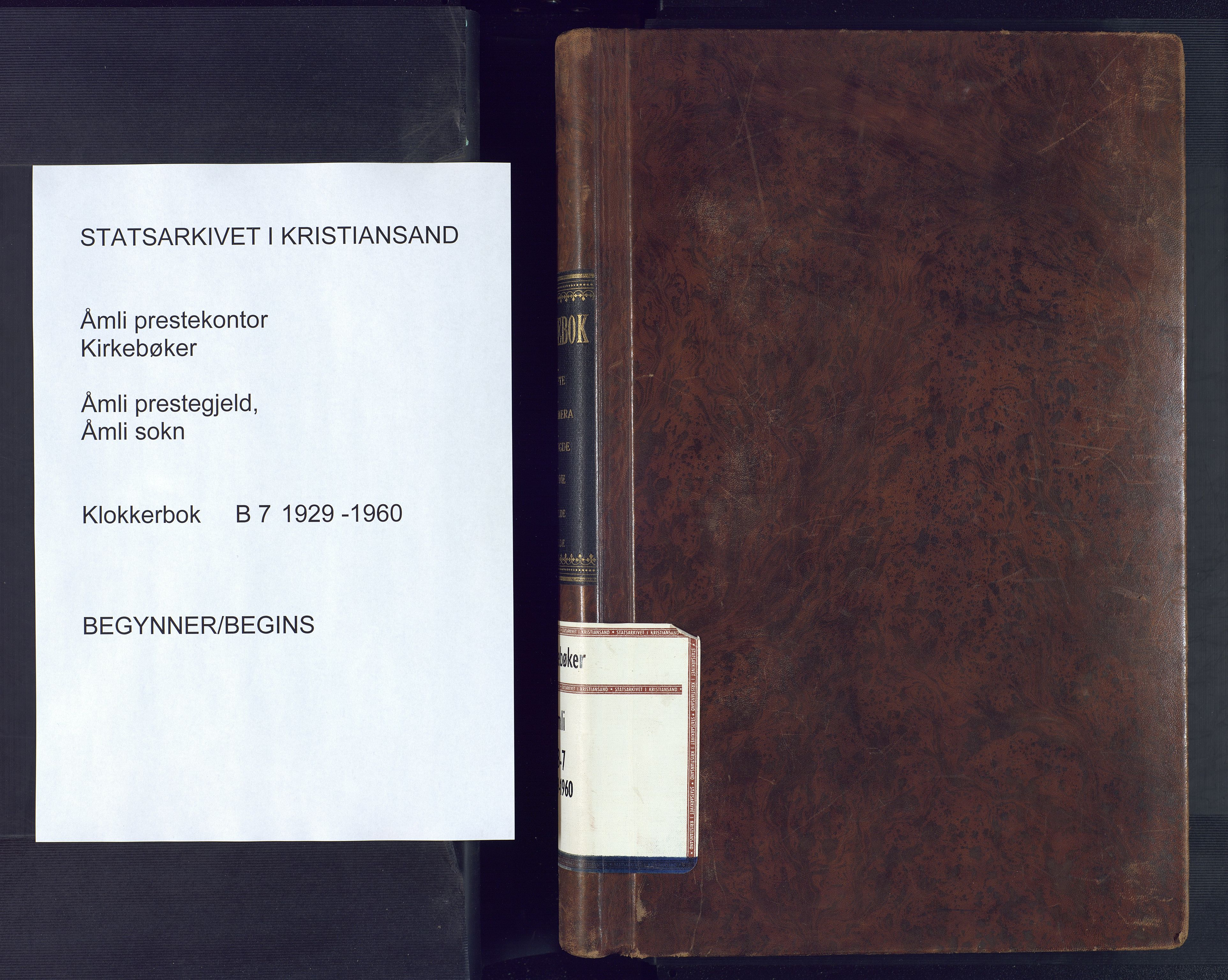 Åmli sokneprestkontor, SAK/1111-0050/F/Fb/Fbc/L0007: Parish register (copy) no. B 7, 1929-1960