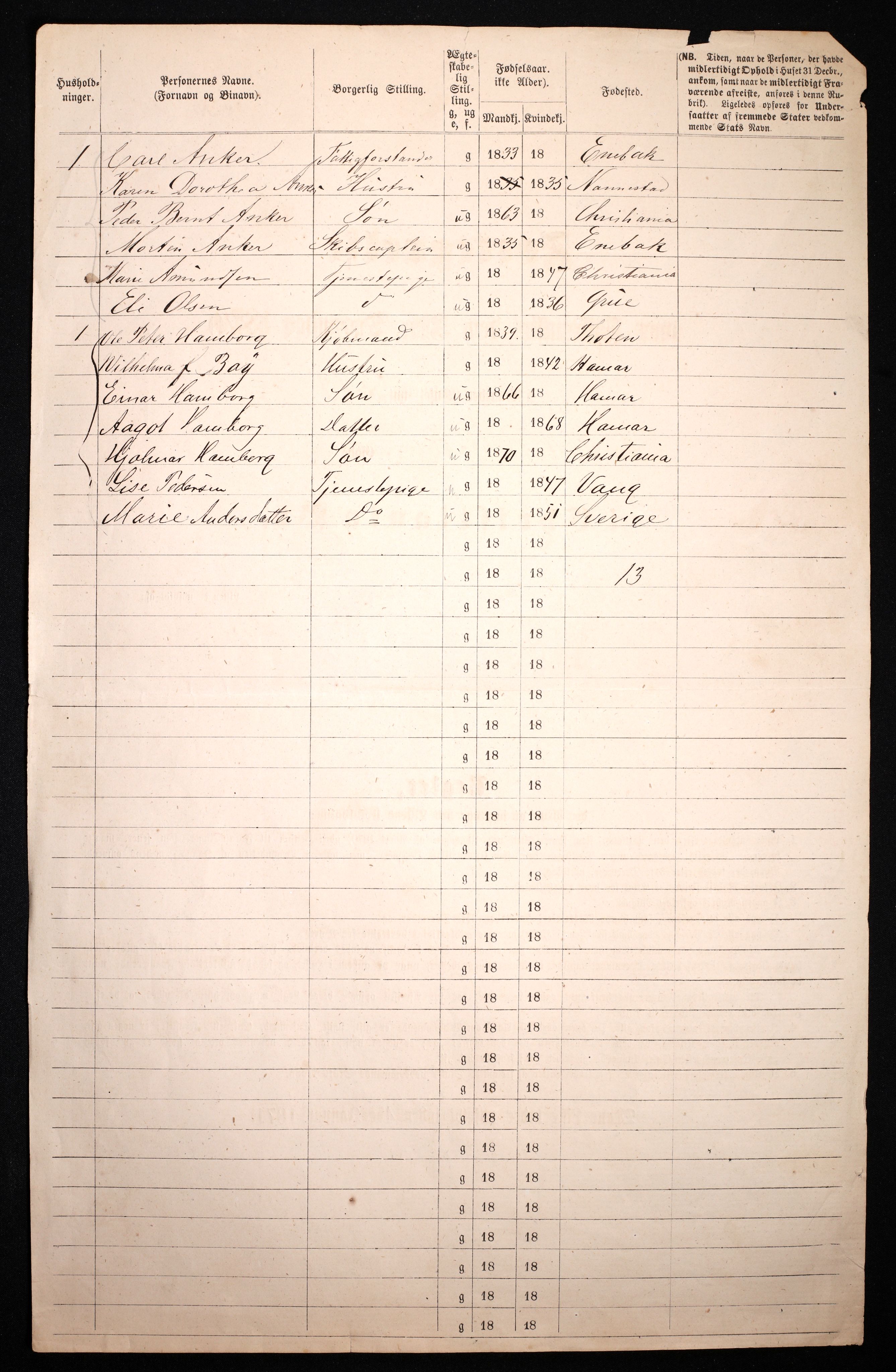 RA, 1870 census for 0301 Kristiania, 1870, p. 2523