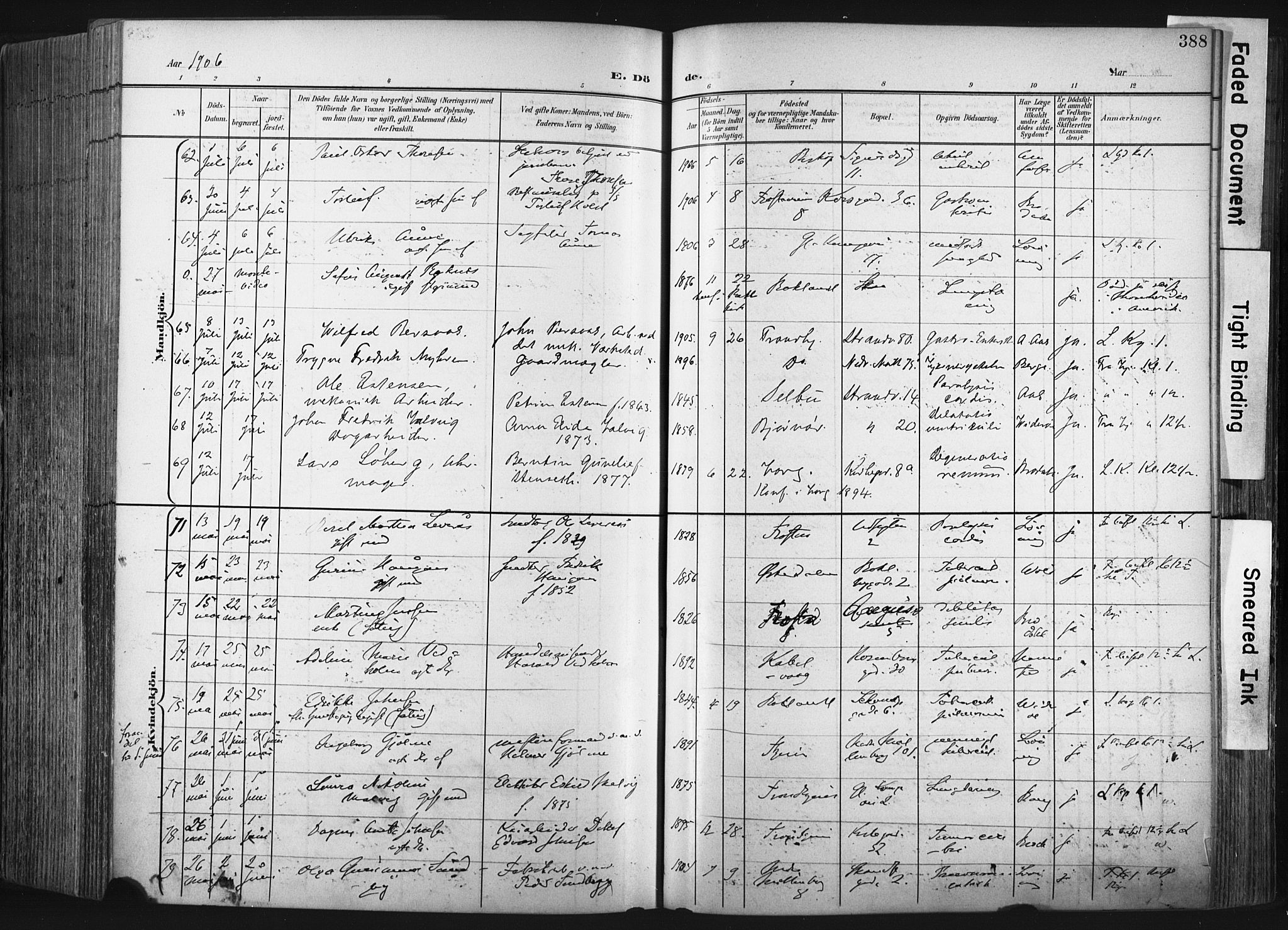 Ministerialprotokoller, klokkerbøker og fødselsregistre - Sør-Trøndelag, SAT/A-1456/604/L0201: Parish register (official) no. 604A21, 1901-1911, p. 388