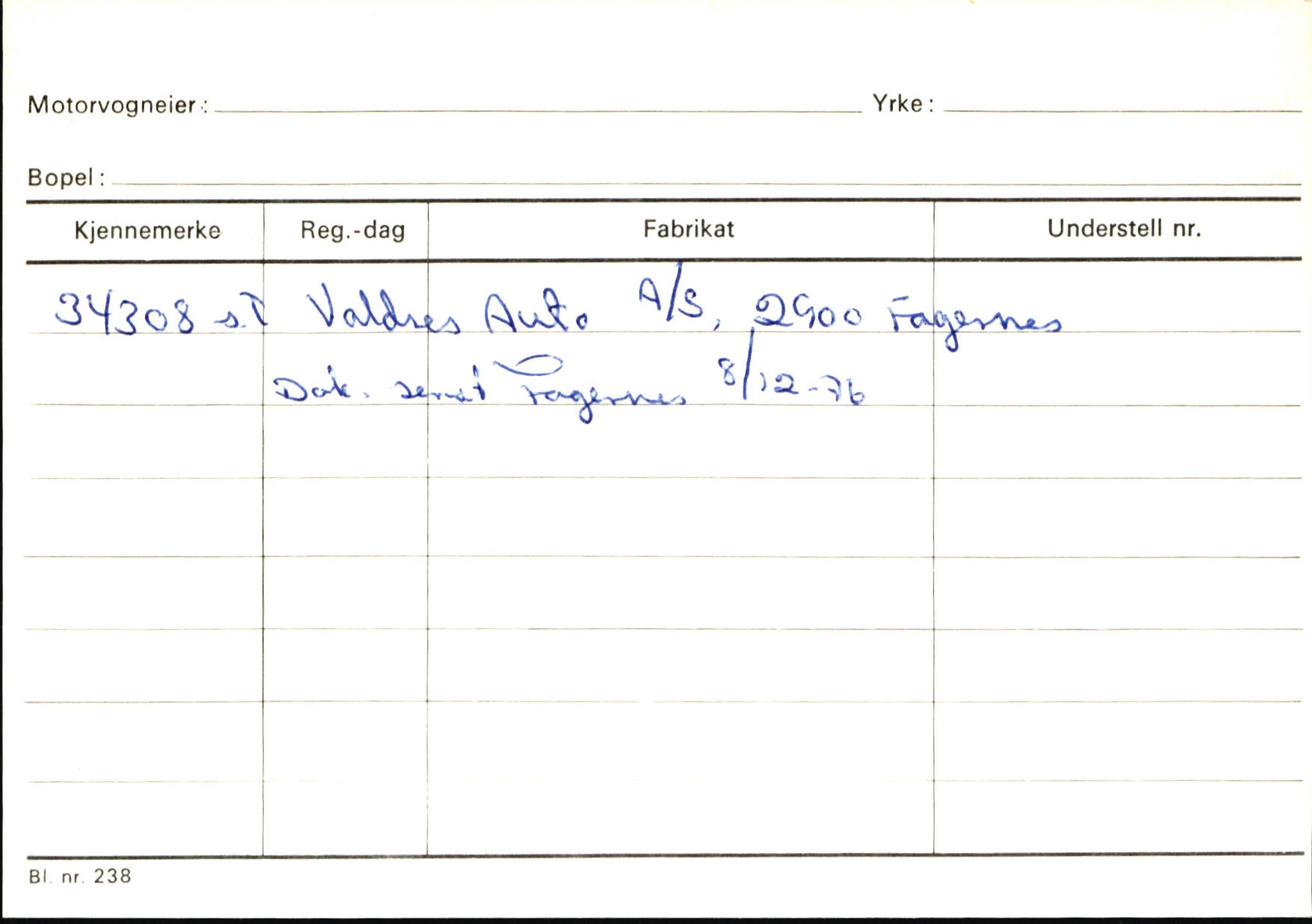 Statens vegvesen, Sogn og Fjordane vegkontor, SAB/A-5301/4/F/L0145: Registerkort Vågsøy S-Å. Årdal I-P, 1945-1975, p. 1560