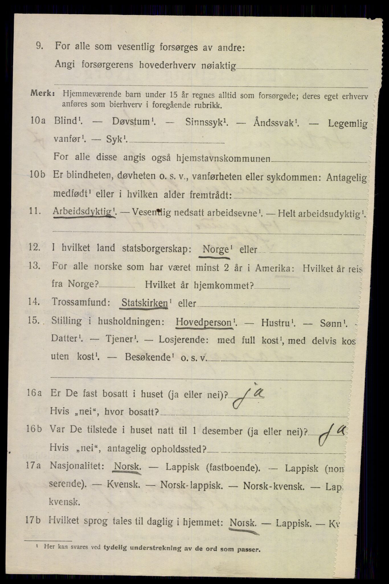 SAT, 1920 census for Lødingen, 1920, p. 4036