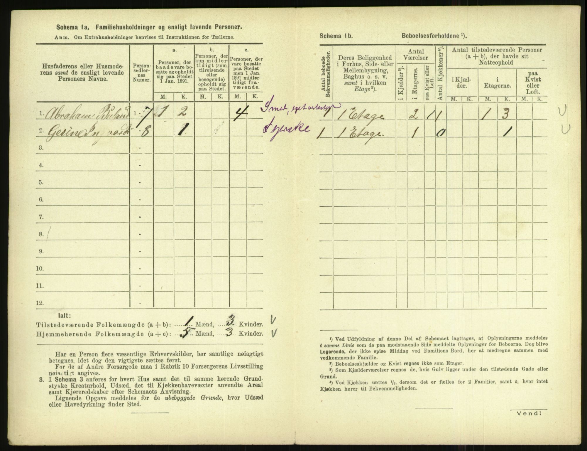 RA, 1891 census for 1003 Farsund, 1891, p. 413