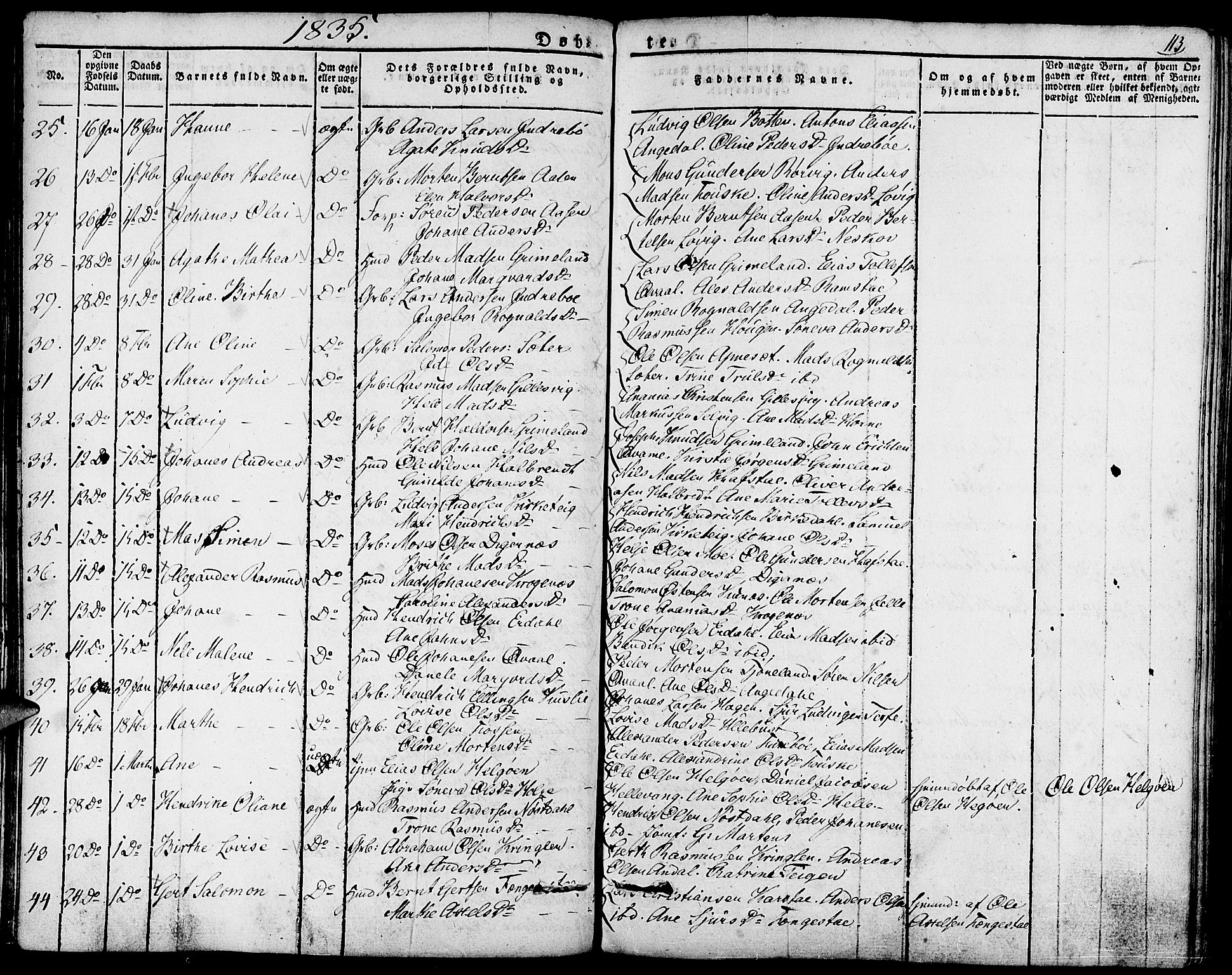 Førde sokneprestembete, SAB/A-79901/H/Haa/Haaa/L0006: Parish register (official) no. A 6, 1821-1842, p. 113