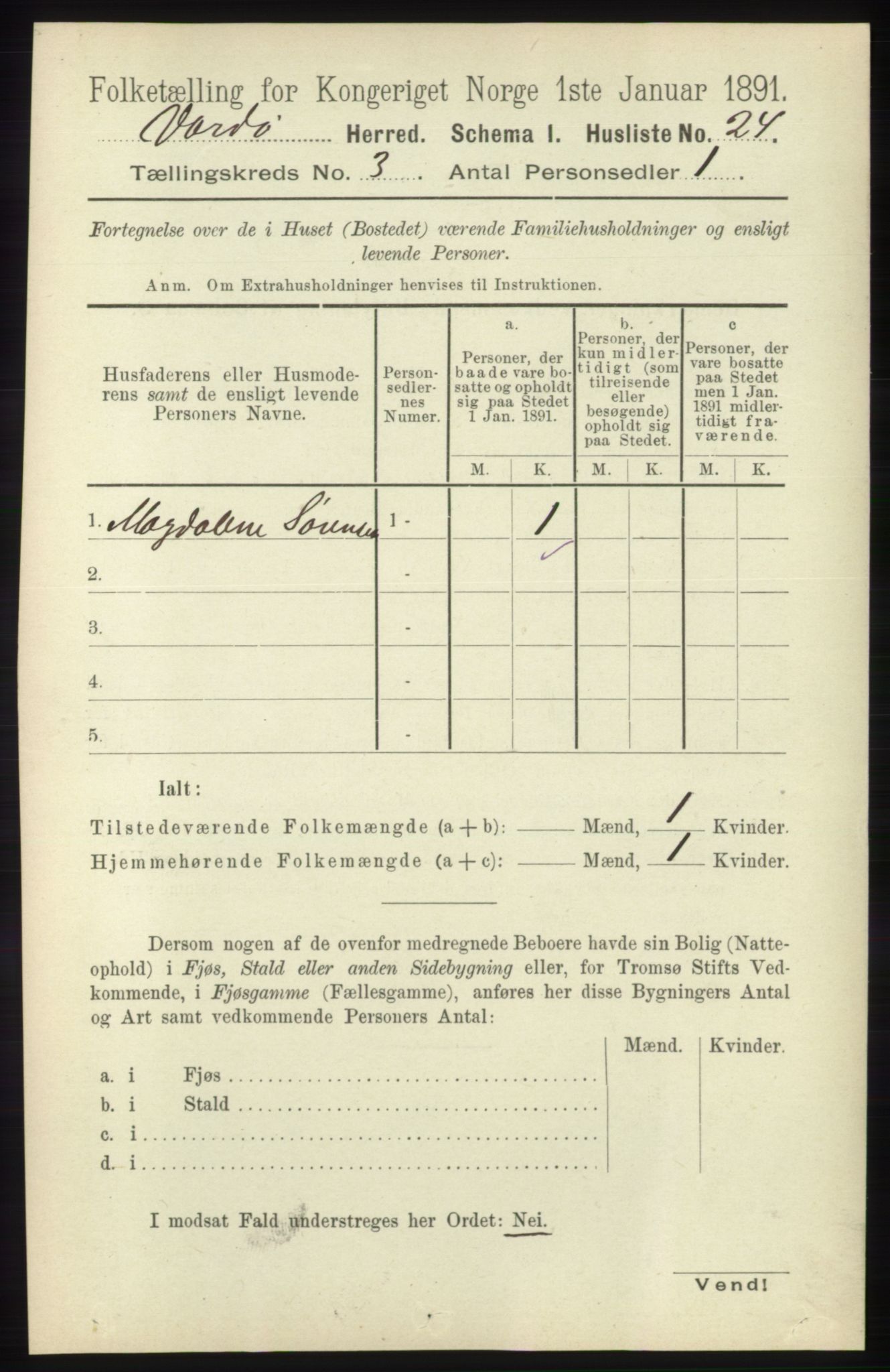 RA, 1891 census for 2028 Vardø, 1891, p. 804