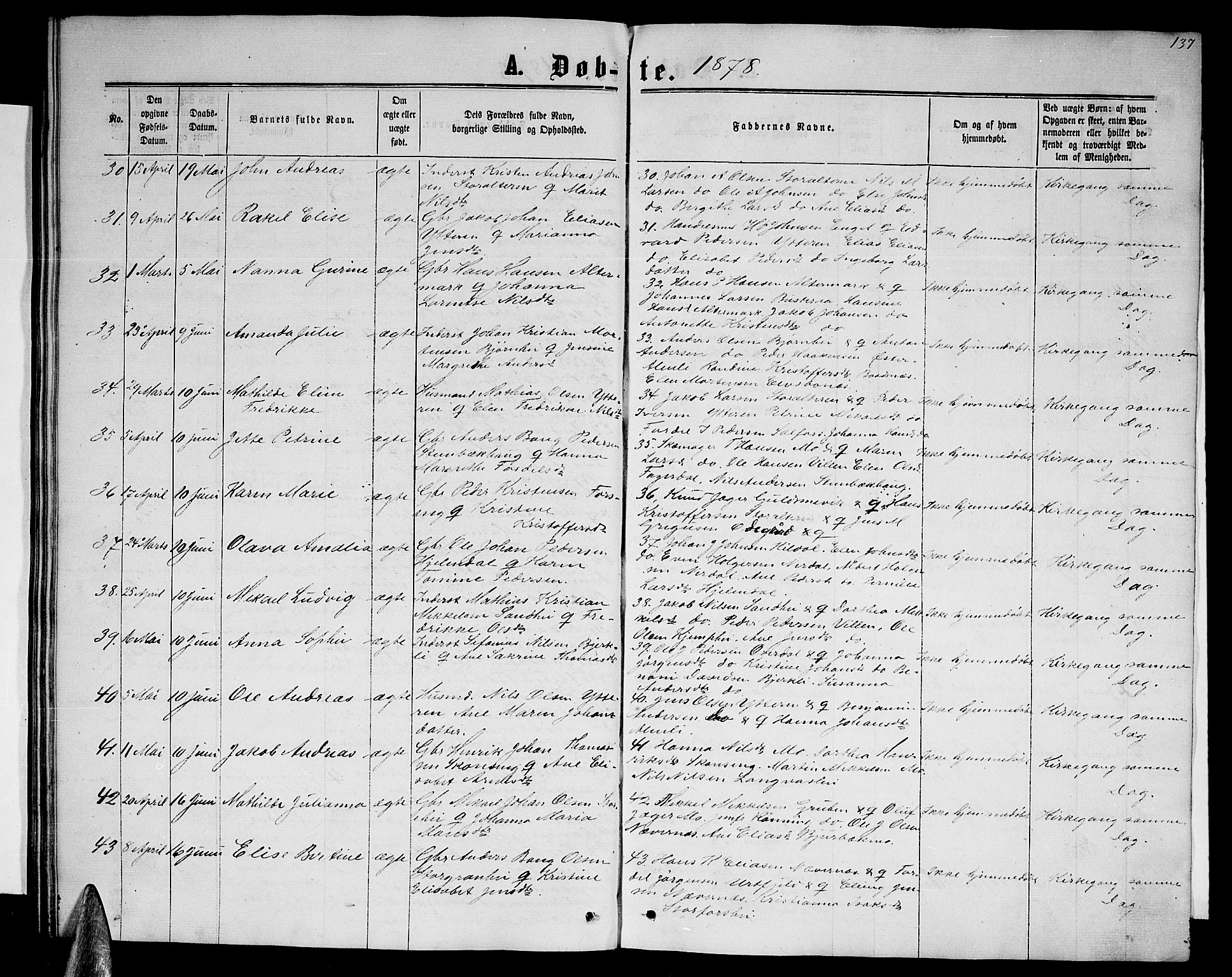 Ministerialprotokoller, klokkerbøker og fødselsregistre - Nordland, AV/SAT-A-1459/827/L0415: Parish register (copy) no. 827C04, 1864-1886, p. 137