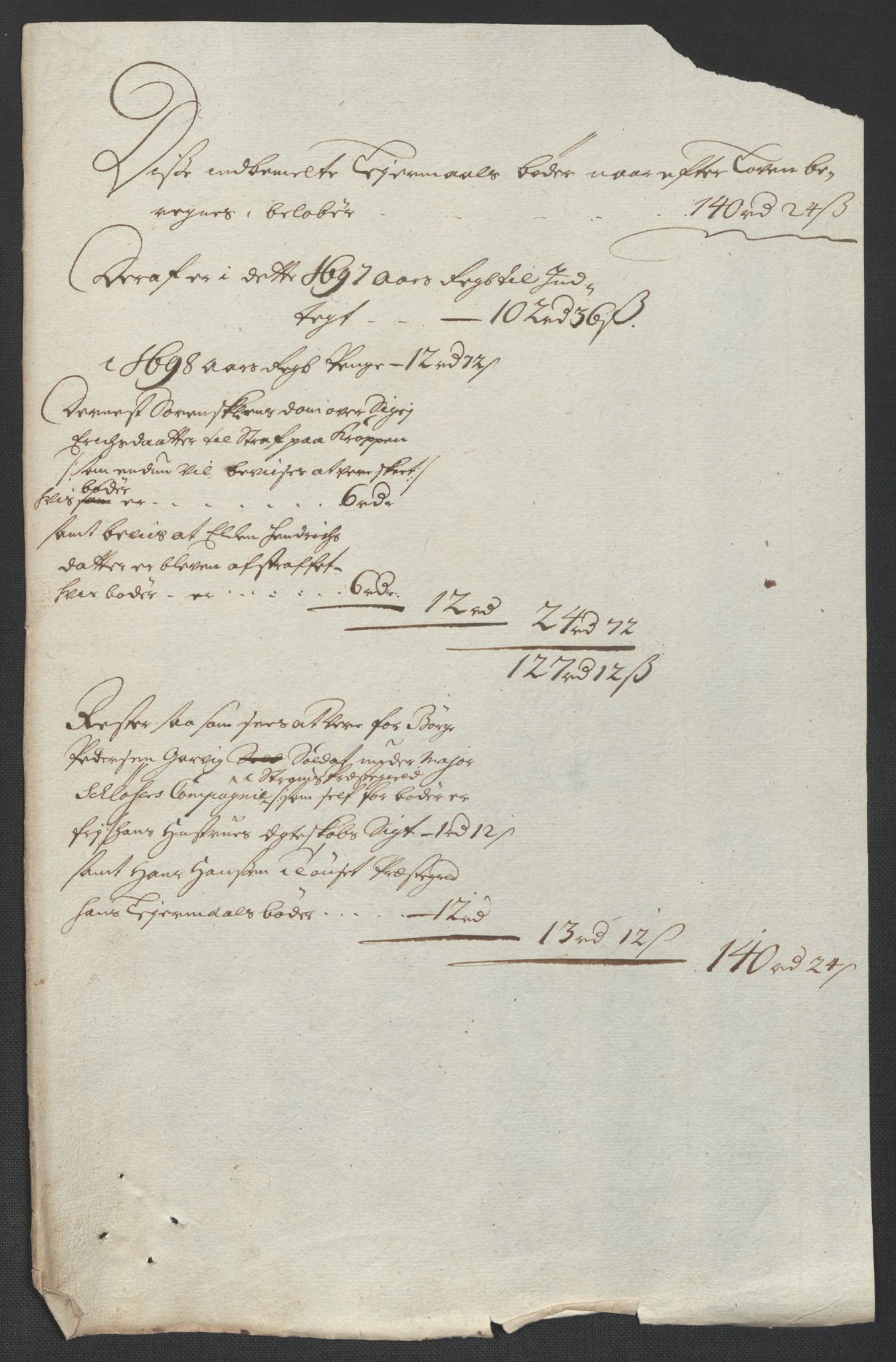 Rentekammeret inntil 1814, Reviderte regnskaper, Fogderegnskap, AV/RA-EA-4092/R13/L0835: Fogderegnskap Solør, Odal og Østerdal, 1697, p. 163