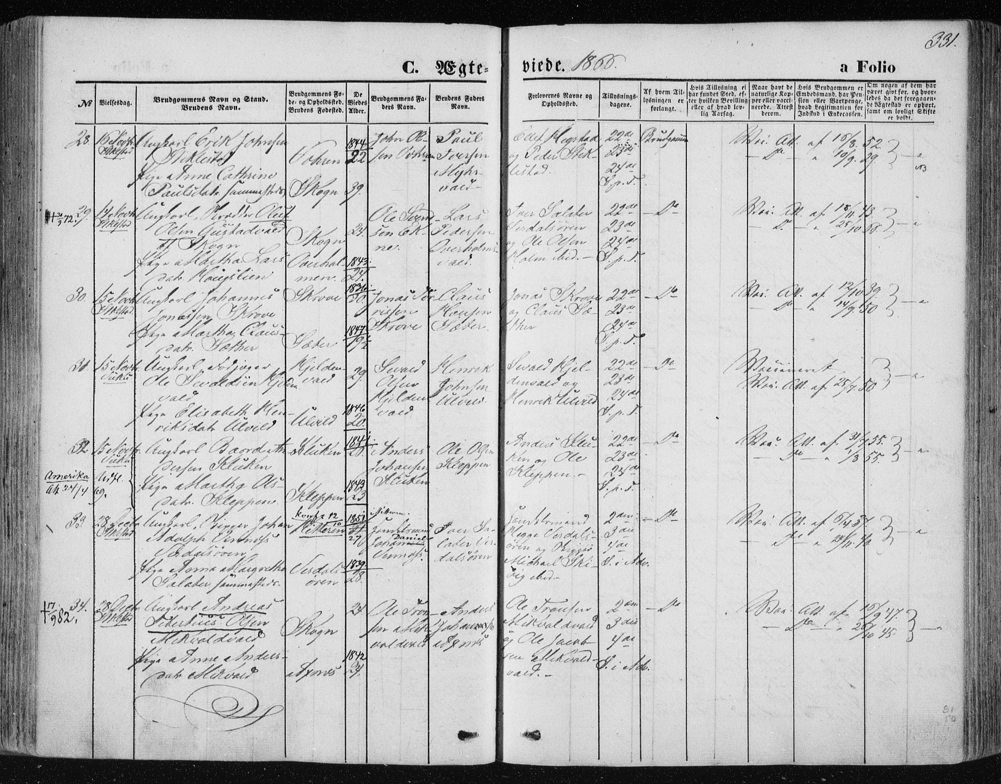 Ministerialprotokoller, klokkerbøker og fødselsregistre - Nord-Trøndelag, SAT/A-1458/723/L0241: Parish register (official) no. 723A10, 1860-1869, p. 331