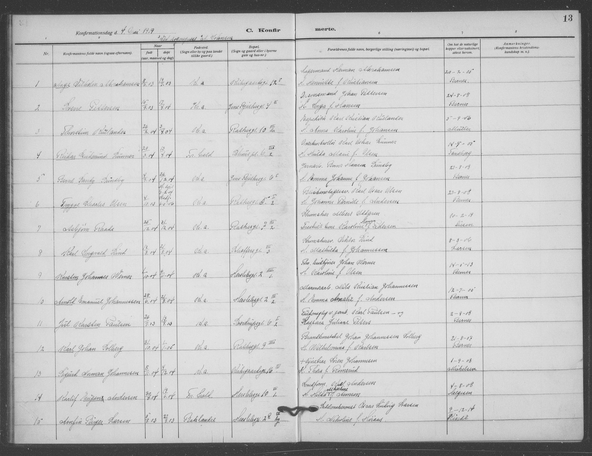 Matteus prestekontor Kirkebøker, SAO/A-10870/F/Fa/L0002: Parish register (official) no. 2, 1917-1938, p. 13