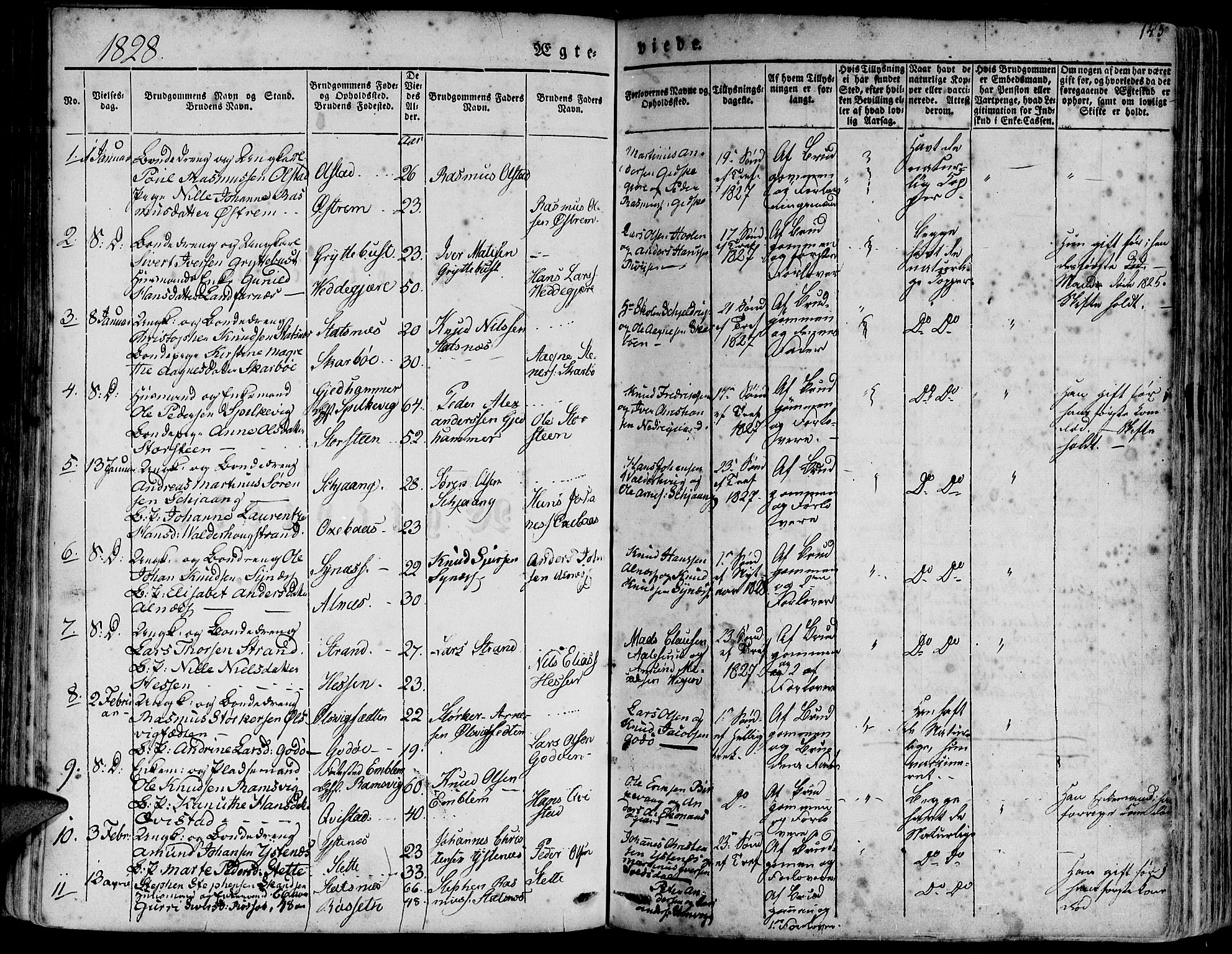Ministerialprotokoller, klokkerbøker og fødselsregistre - Møre og Romsdal, SAT/A-1454/528/L0395: Parish register (official) no. 528A06, 1828-1839, p. 143