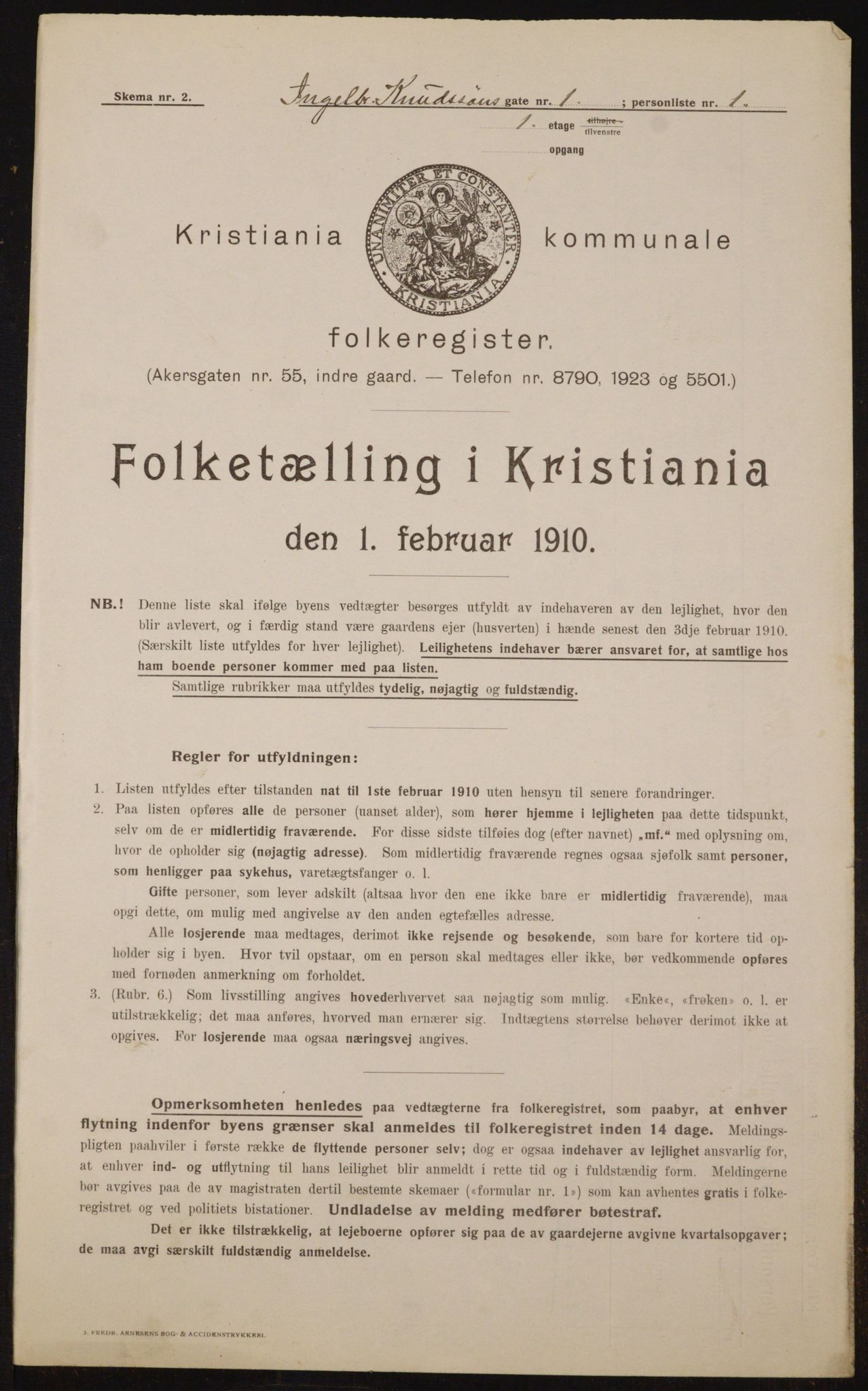 OBA, Municipal Census 1910 for Kristiania, 1910, p. 42857