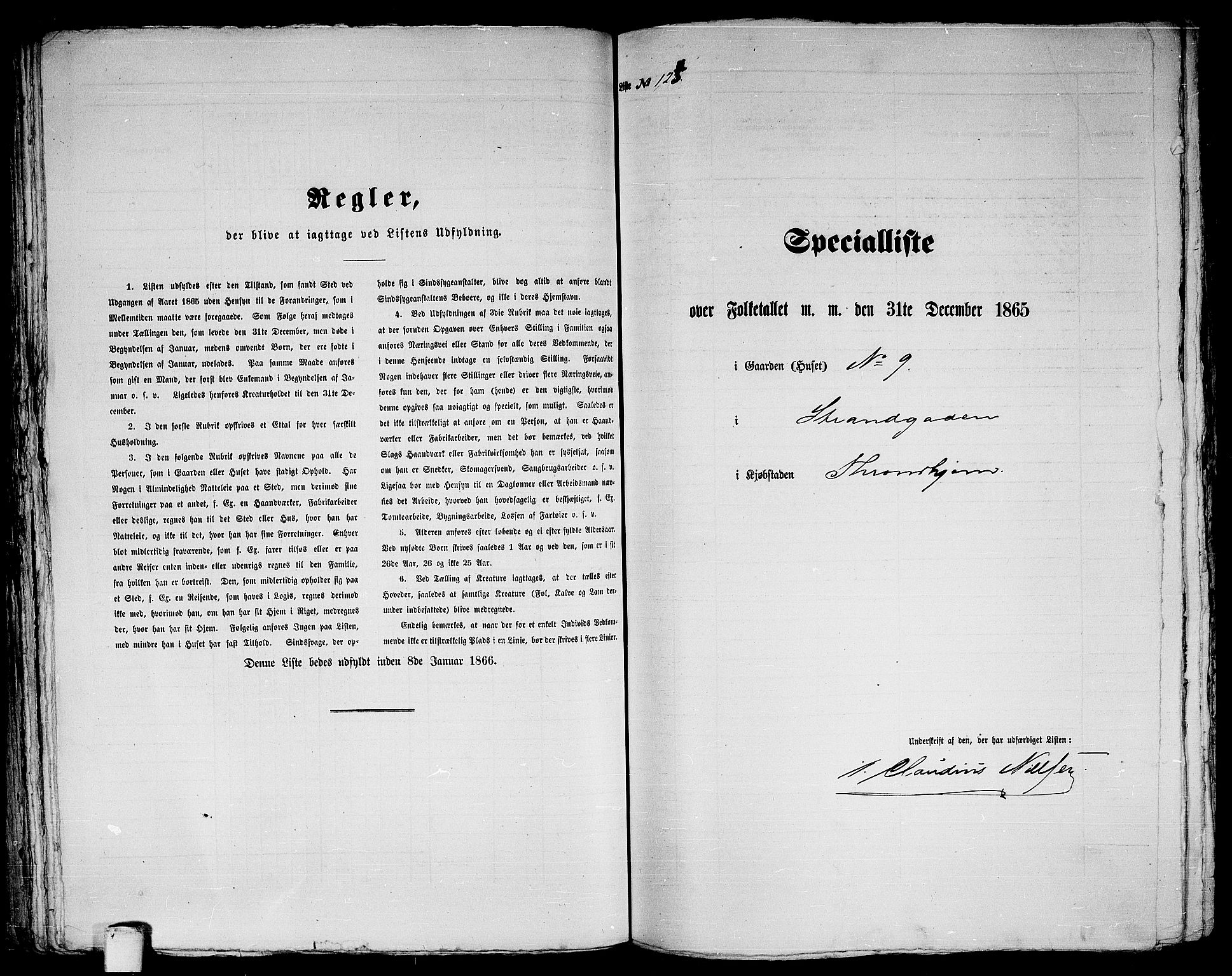 RA, 1865 census for Trondheim, 1865, p. 286