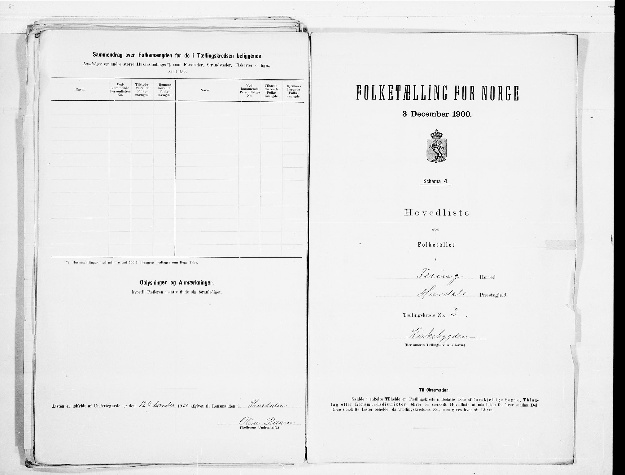 SAO, 1900 census for Feiring, 1900, p. 6