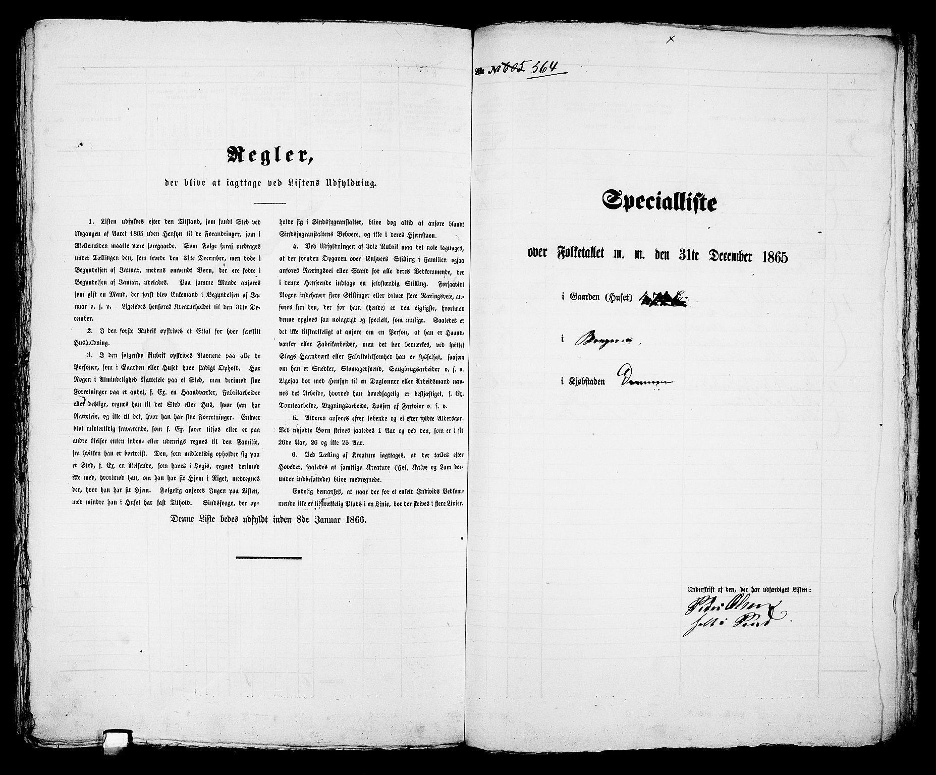 RA, 1865 census for Bragernes in Drammen, 1865, p. 1171