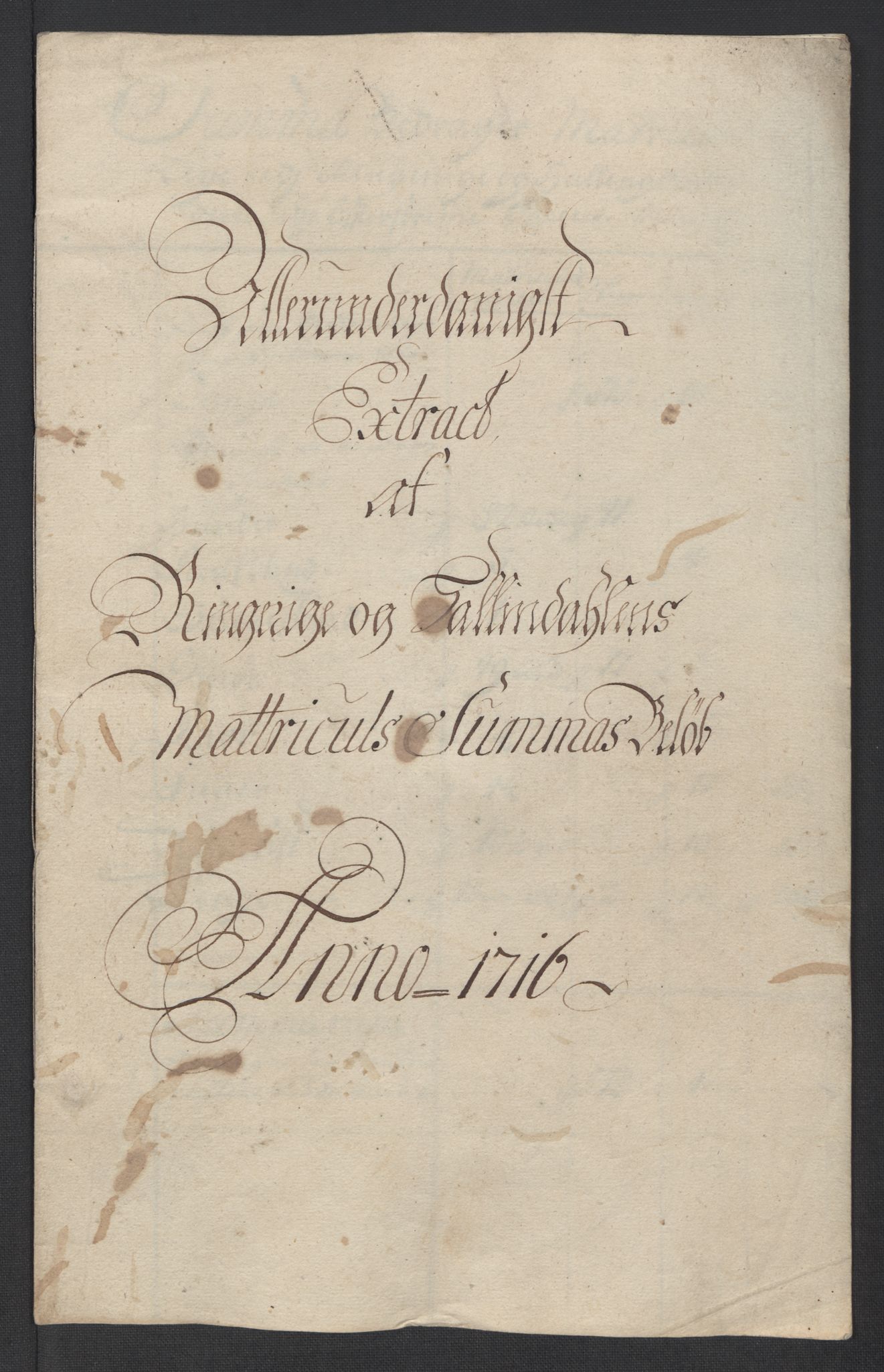 Rentekammeret inntil 1814, Reviderte regnskaper, Fogderegnskap, RA/EA-4092/R23/L1474: Fogderegnskap Ringerike og Hallingdal, 1716, p. 13