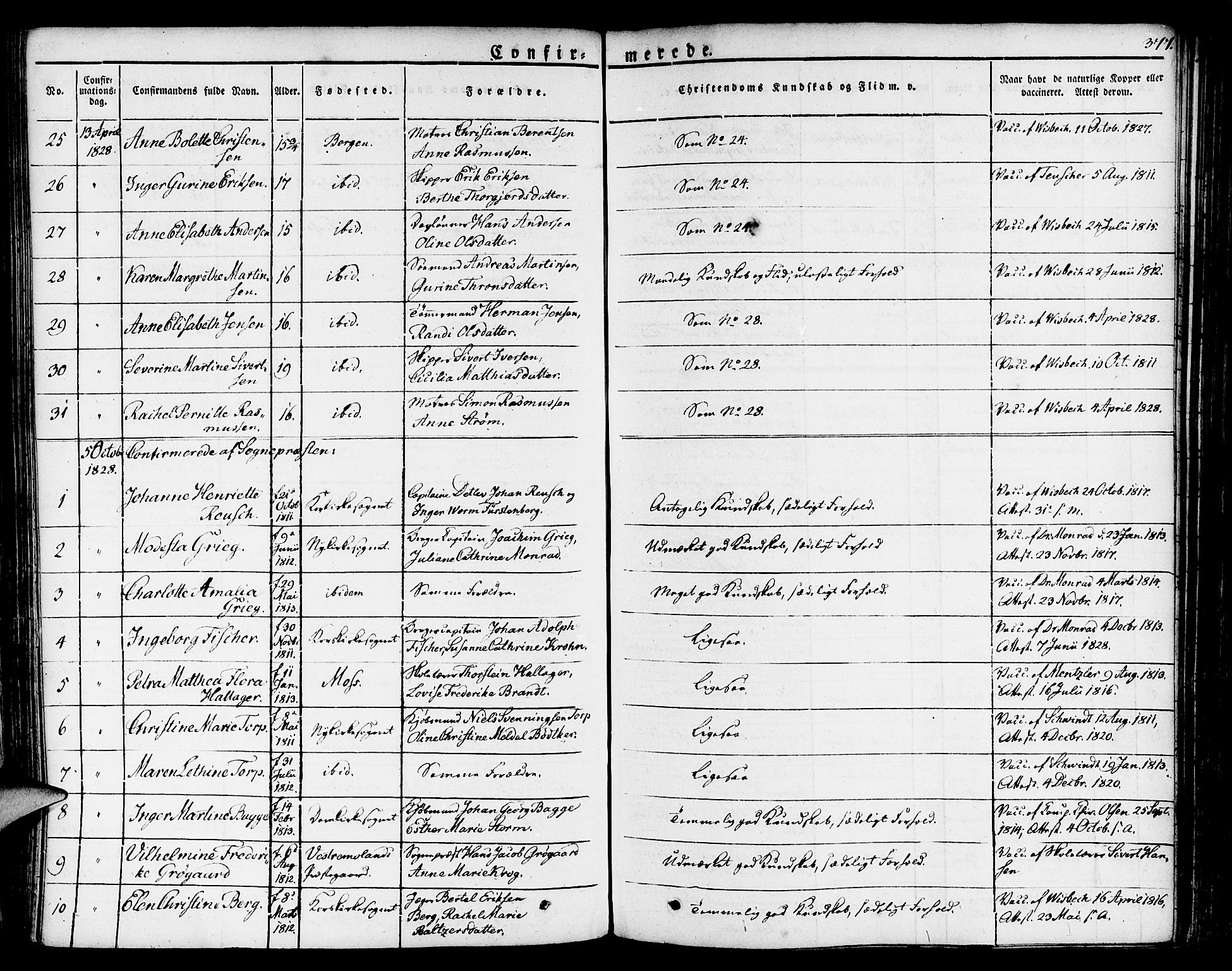 Nykirken Sokneprestembete, SAB/A-77101/H/Haa/L0012: Parish register (official) no. A 12, 1821-1844, p. 378