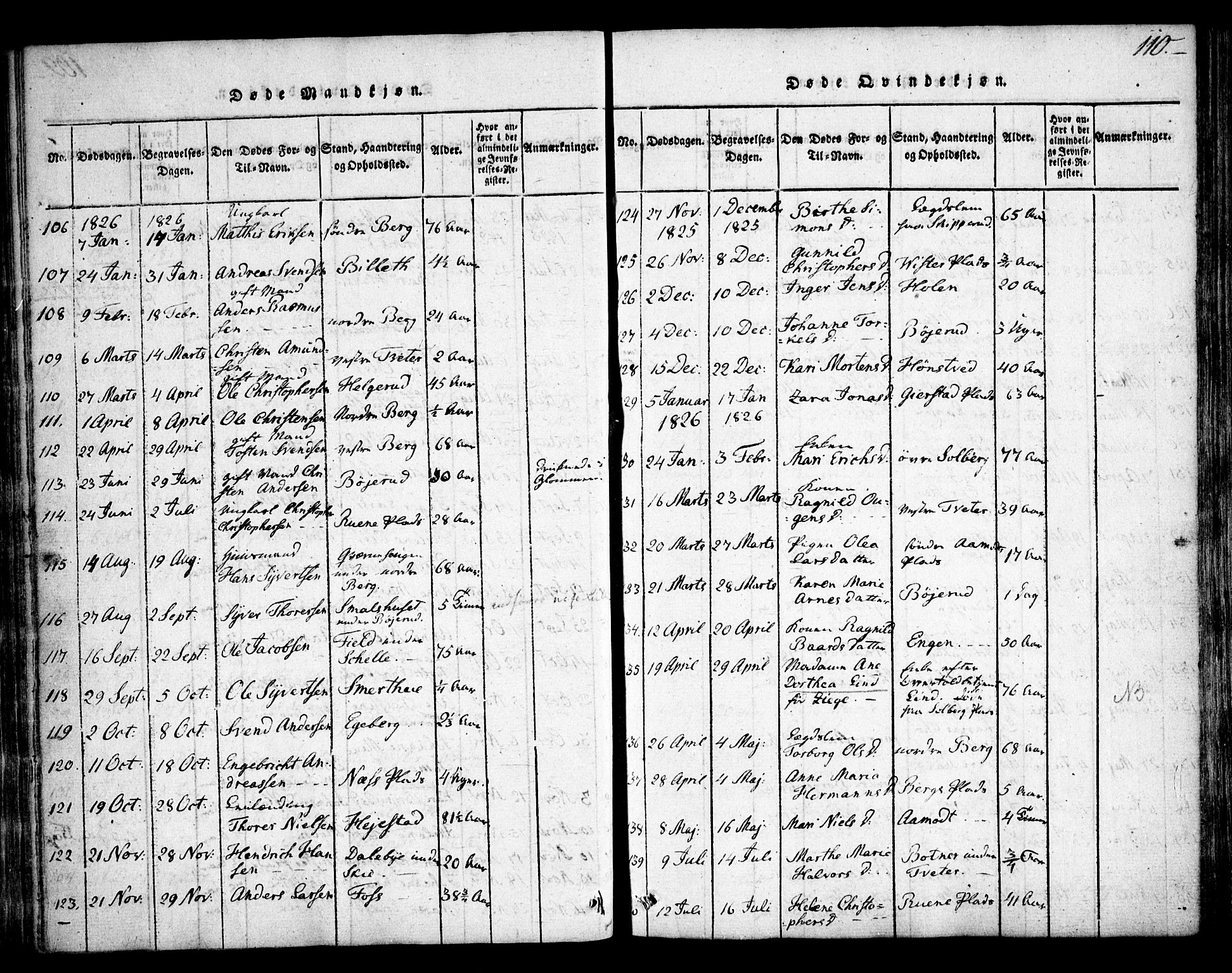 Skiptvet prestekontor Kirkebøker, AV/SAO-A-20009/F/Fa/L0005: Parish register (official) no. 5, 1814-1838, p. 110