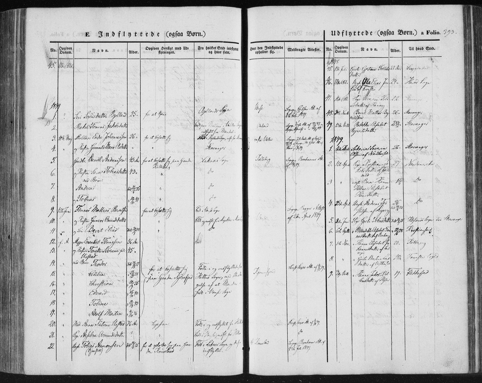 Lista sokneprestkontor, SAK/1111-0027/F/Fa/L0010: Parish register (official) no. A 10, 1846-1861, p. 393