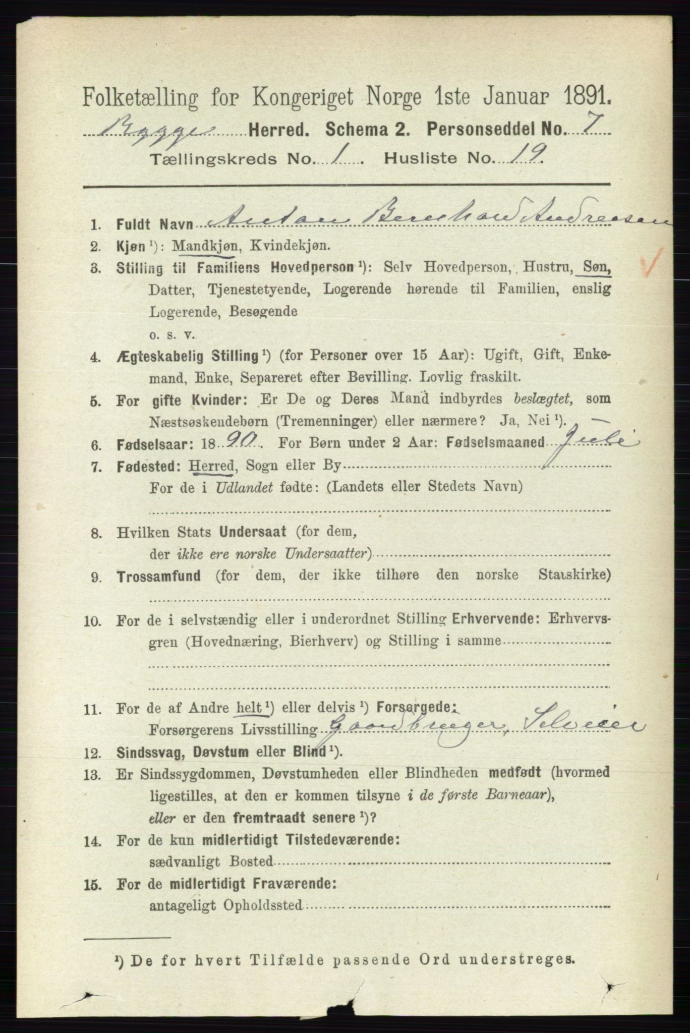 RA, 1891 census for 0136 Rygge, 1891, p. 279