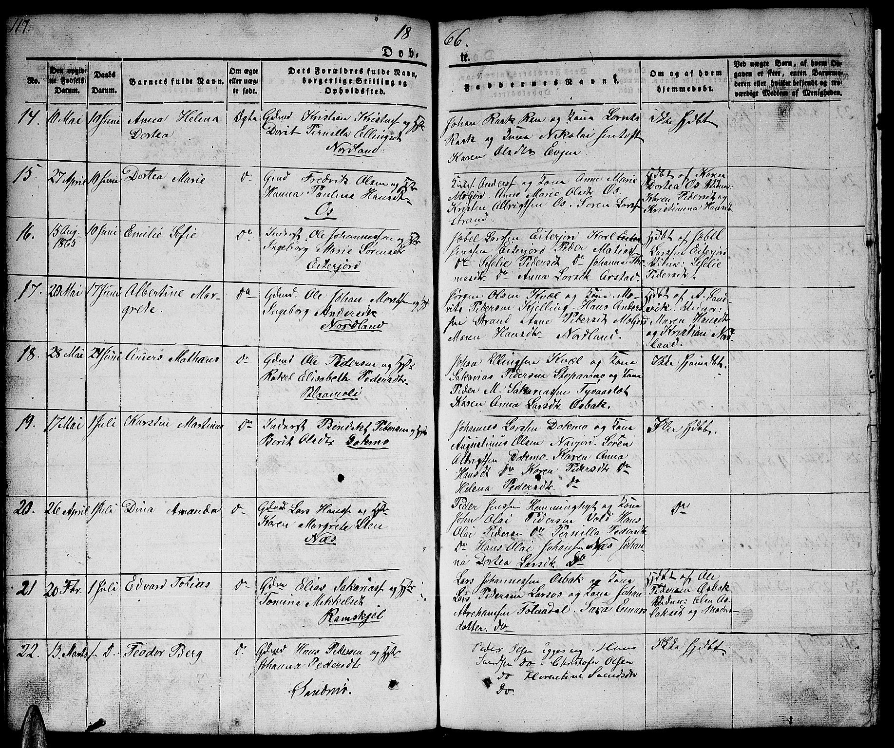 Ministerialprotokoller, klokkerbøker og fødselsregistre - Nordland, AV/SAT-A-1459/846/L0652: Parish register (copy) no. 846C02, 1841-1871, p. 117