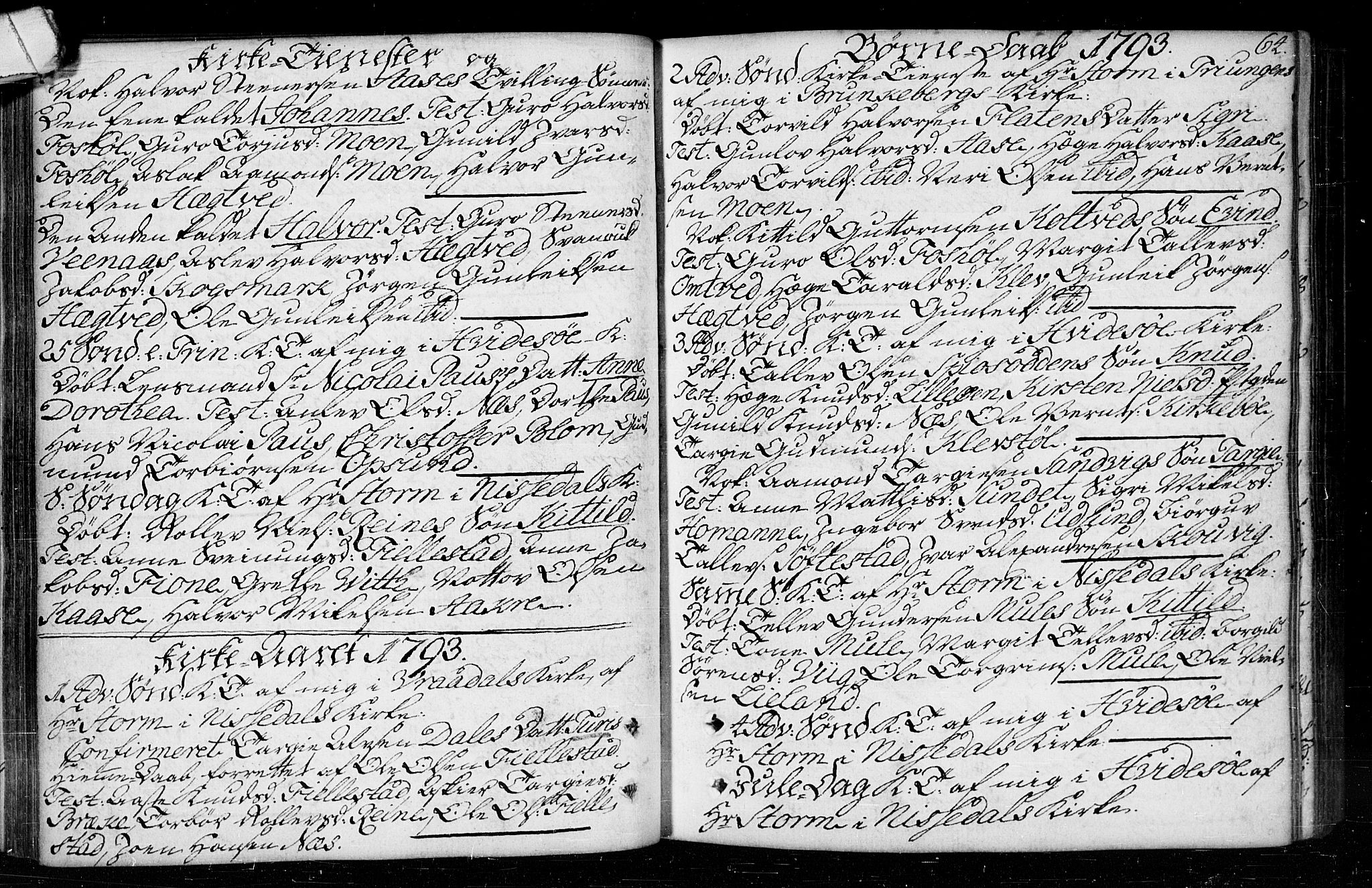 Kviteseid kirkebøker, SAKO/A-276/F/Fa/L0003: Parish register (official) no. I 3, 1787-1799, p. 64