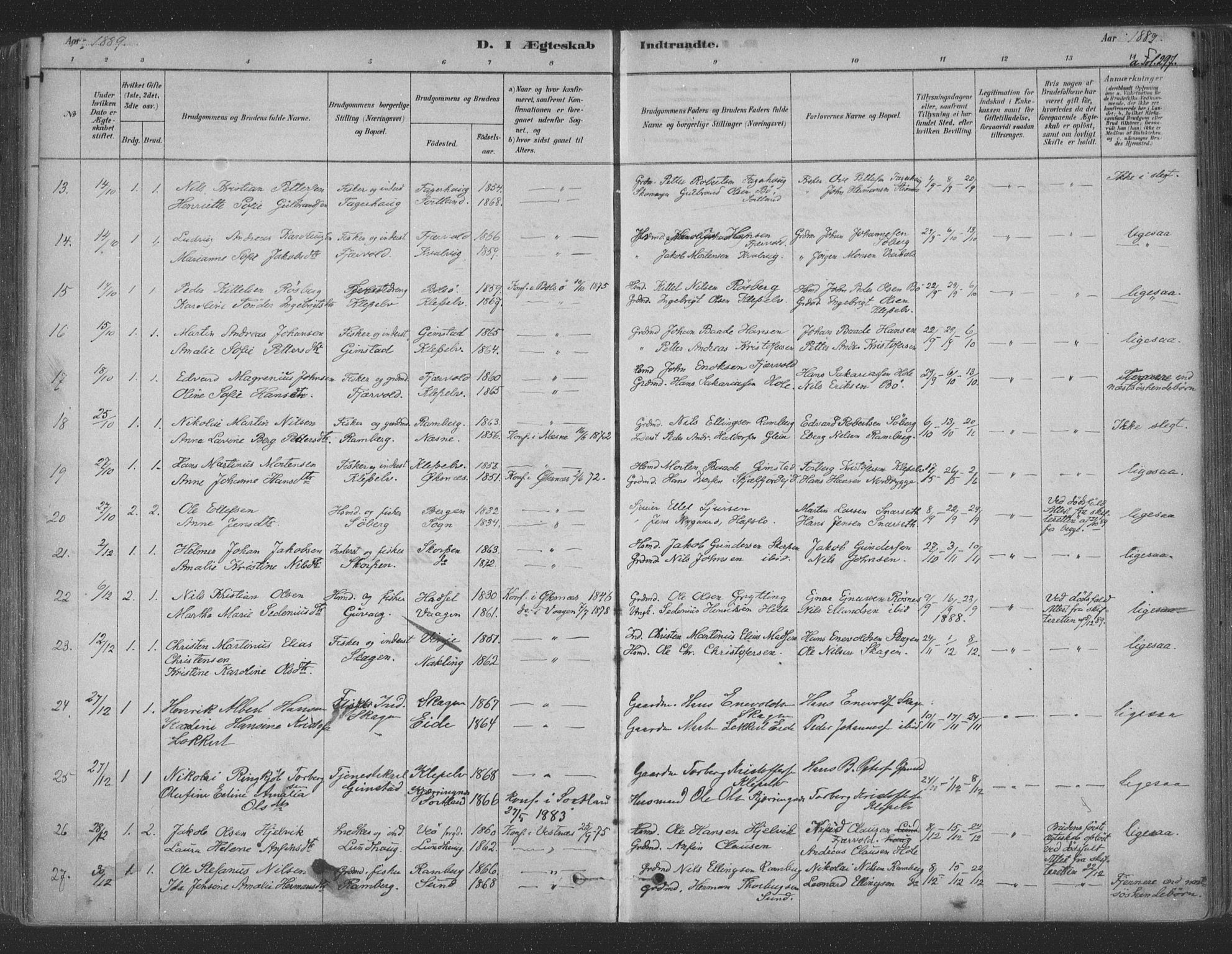 Ministerialprotokoller, klokkerbøker og fødselsregistre - Nordland, AV/SAT-A-1459/891/L1302: Parish register (official) no. 891A07, 1878-1895, p. 297