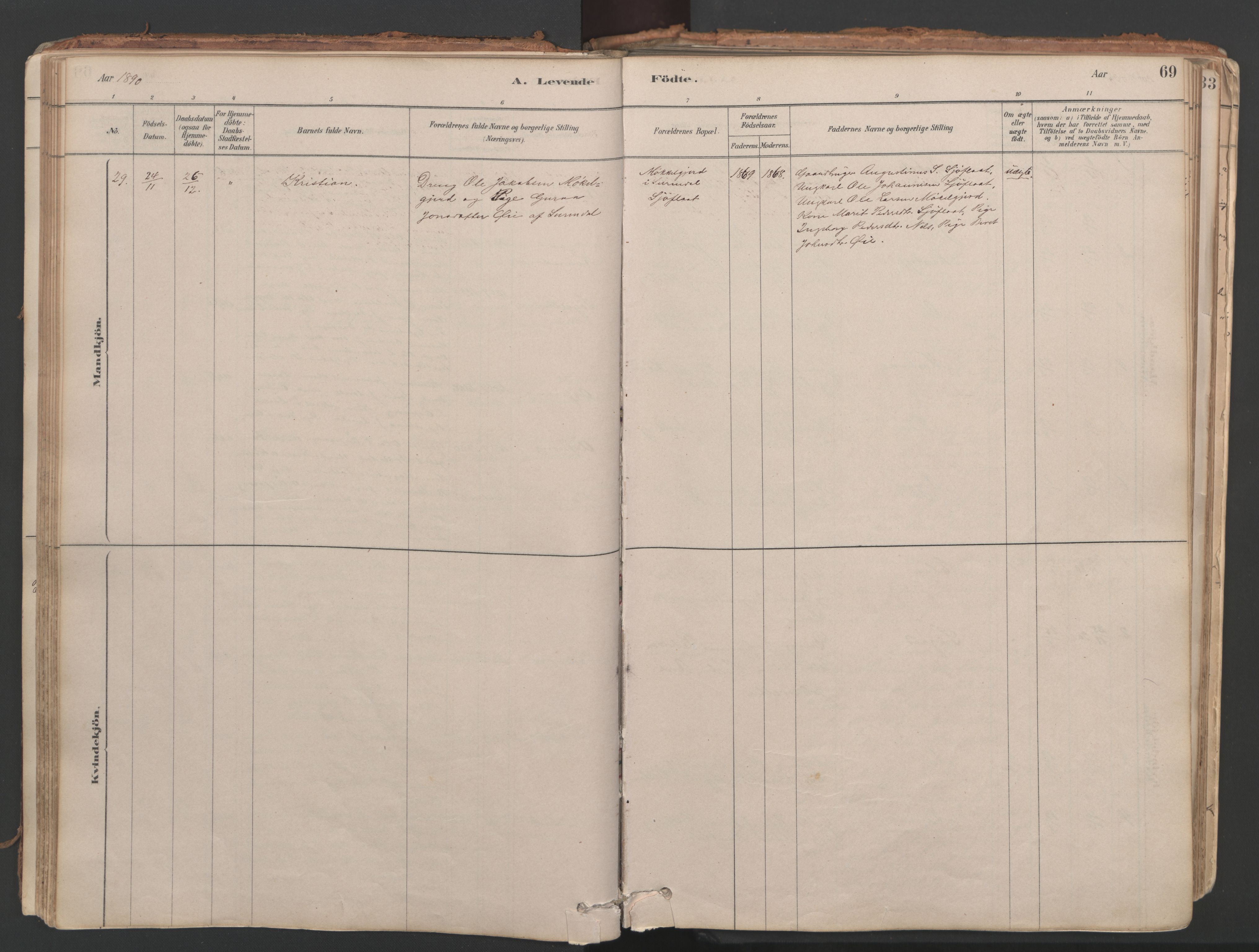 Ministerialprotokoller, klokkerbøker og fødselsregistre - Møre og Romsdal, AV/SAT-A-1454/592/L1029: Parish register (official) no. 592A07, 1879-1902, p. 69