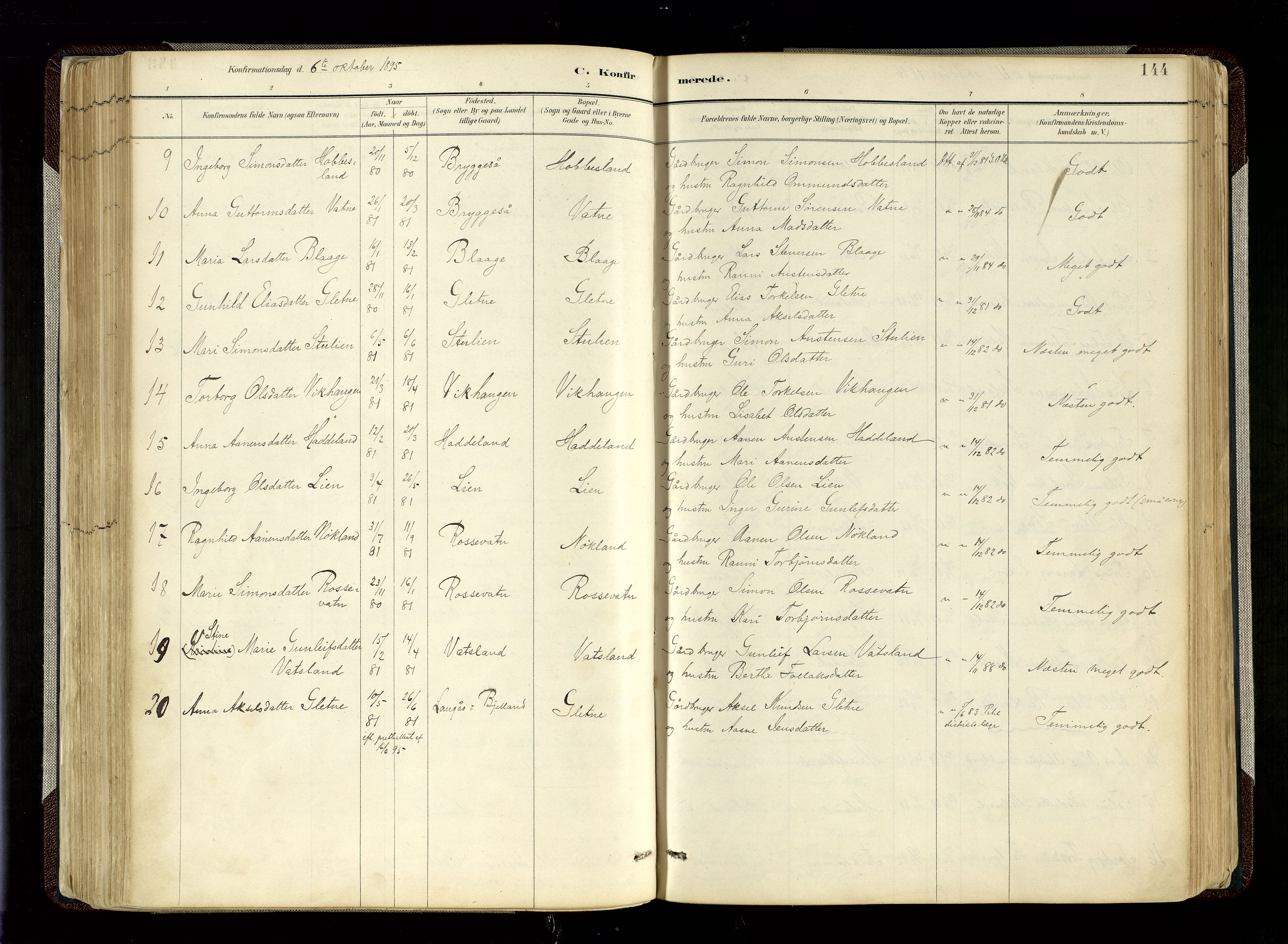 Hægebostad sokneprestkontor, SAK/1111-0024/F/Fa/Fab/L0004: Parish register (official) no. A 4, 1887-1929, p. 144