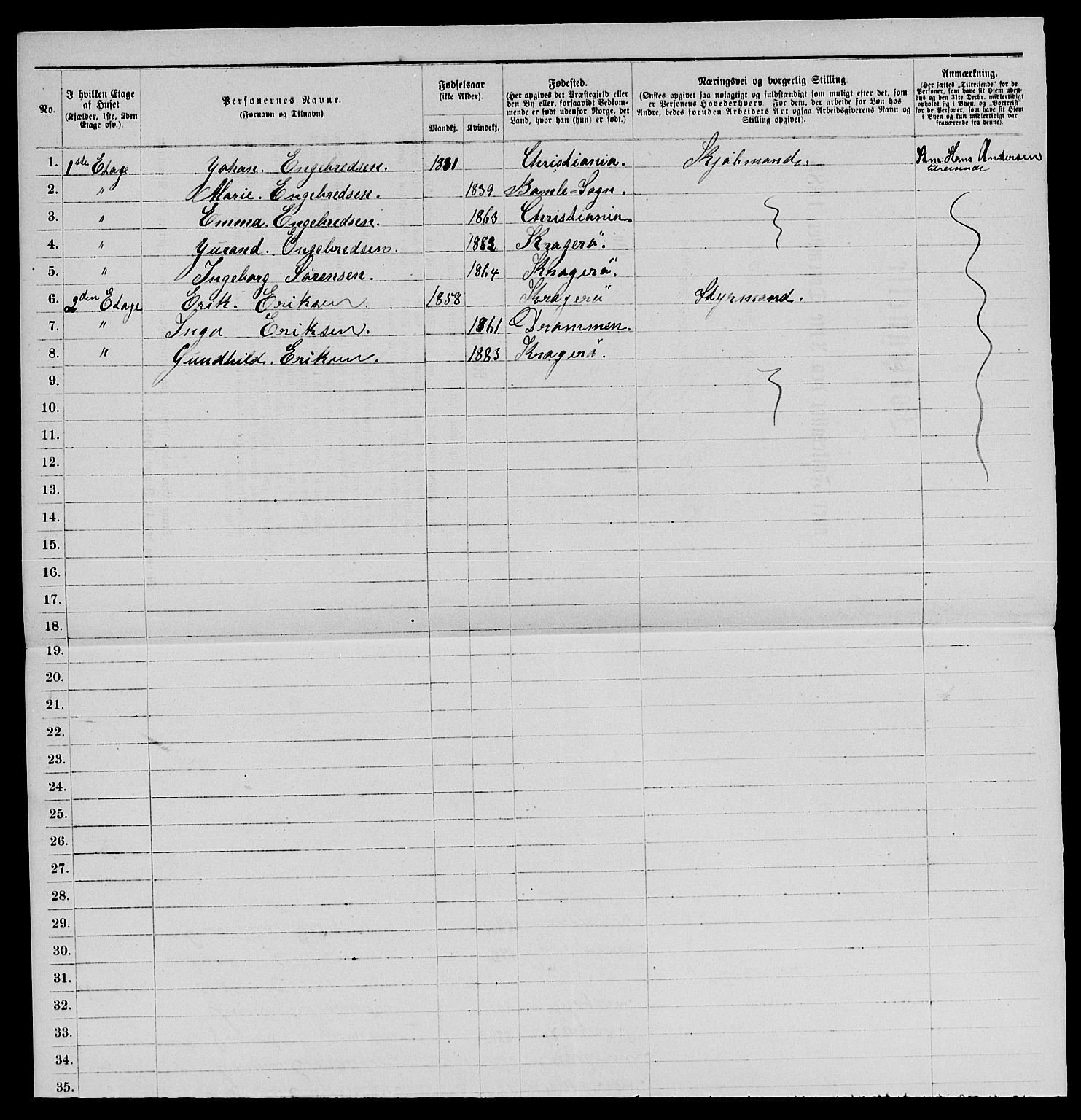 SAKO, 1885 census for 0801 Kragerø, 1885, p. 428