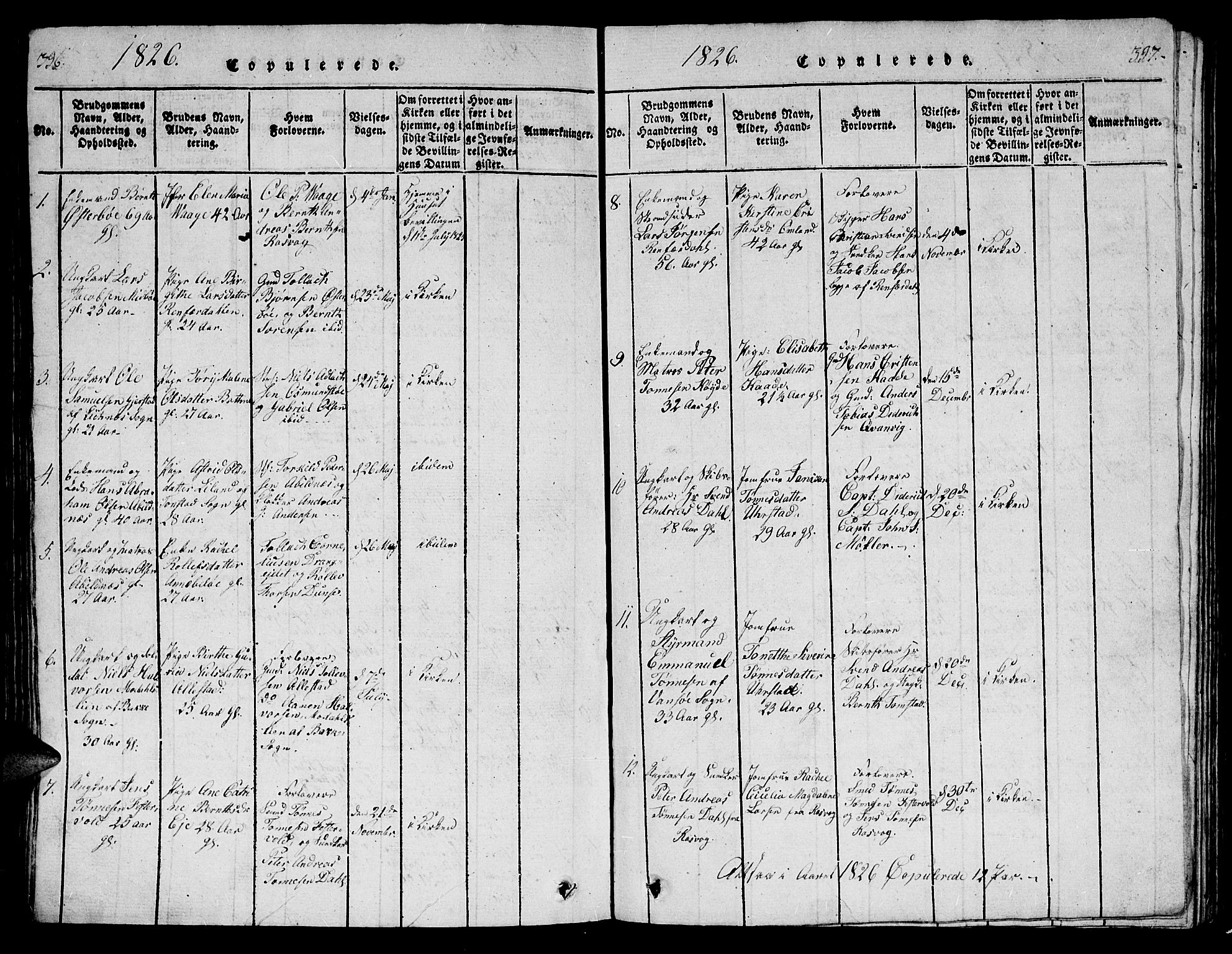 Flekkefjord sokneprestkontor, SAK/1111-0012/F/Fb/Fbb/L0001: Parish register (copy) no. B 1, 1815-1830, p. 406-407