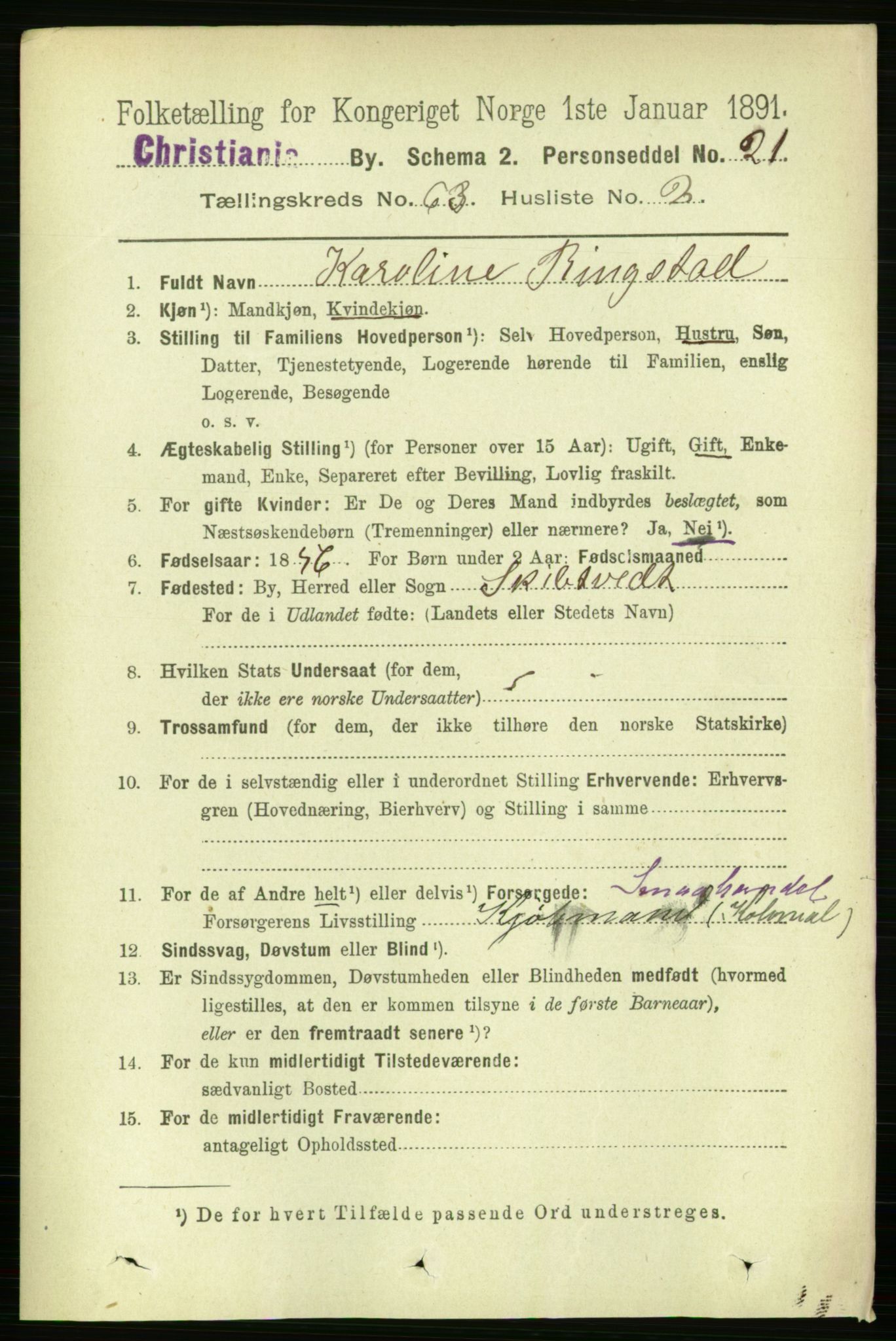 RA, 1891 census for 0301 Kristiania, 1891, p. 33879